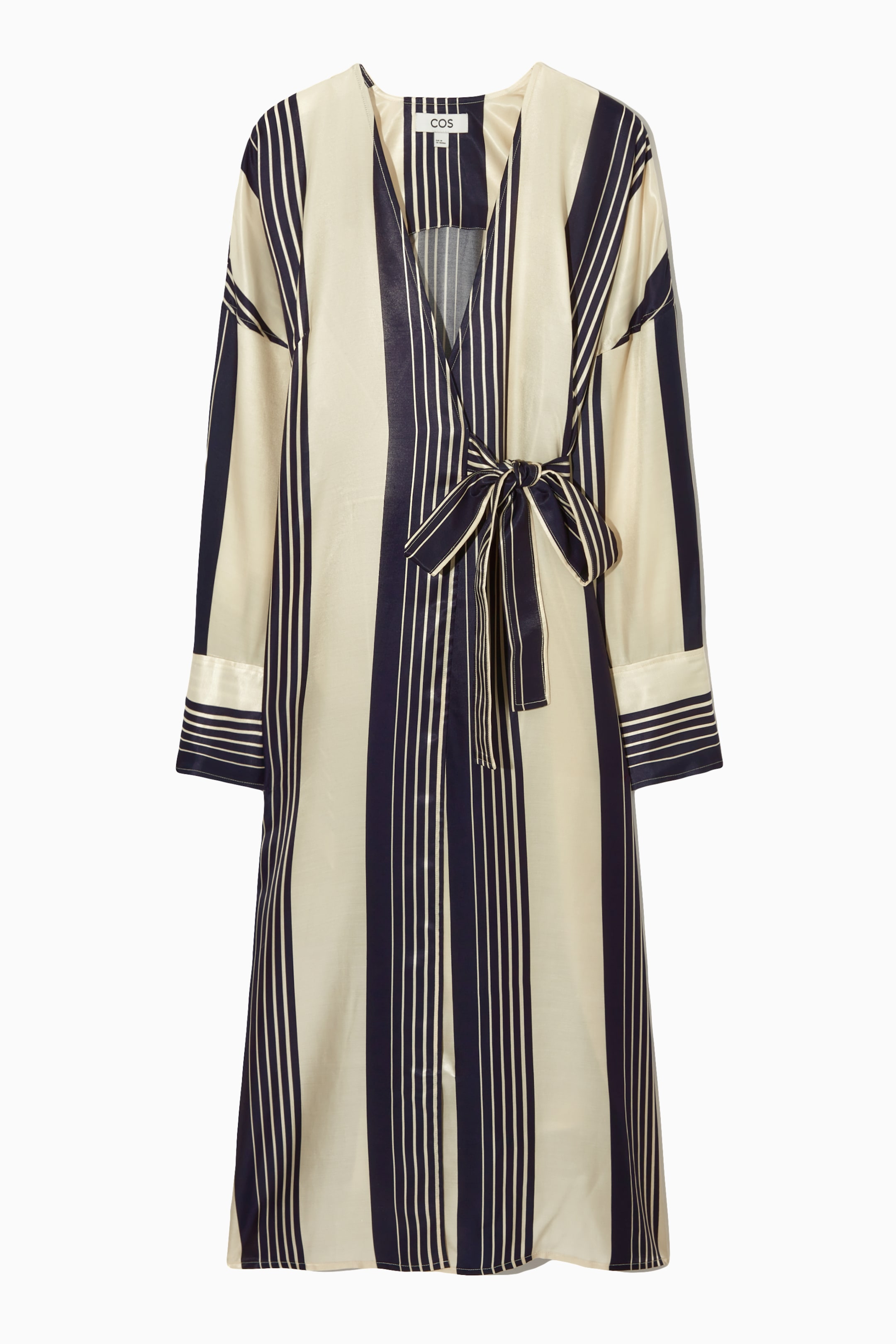 View larger image: STRIPED MIDI WRAP DRESS - NAVY / CREAM / STRIPED - Ladies | H&M GB 1