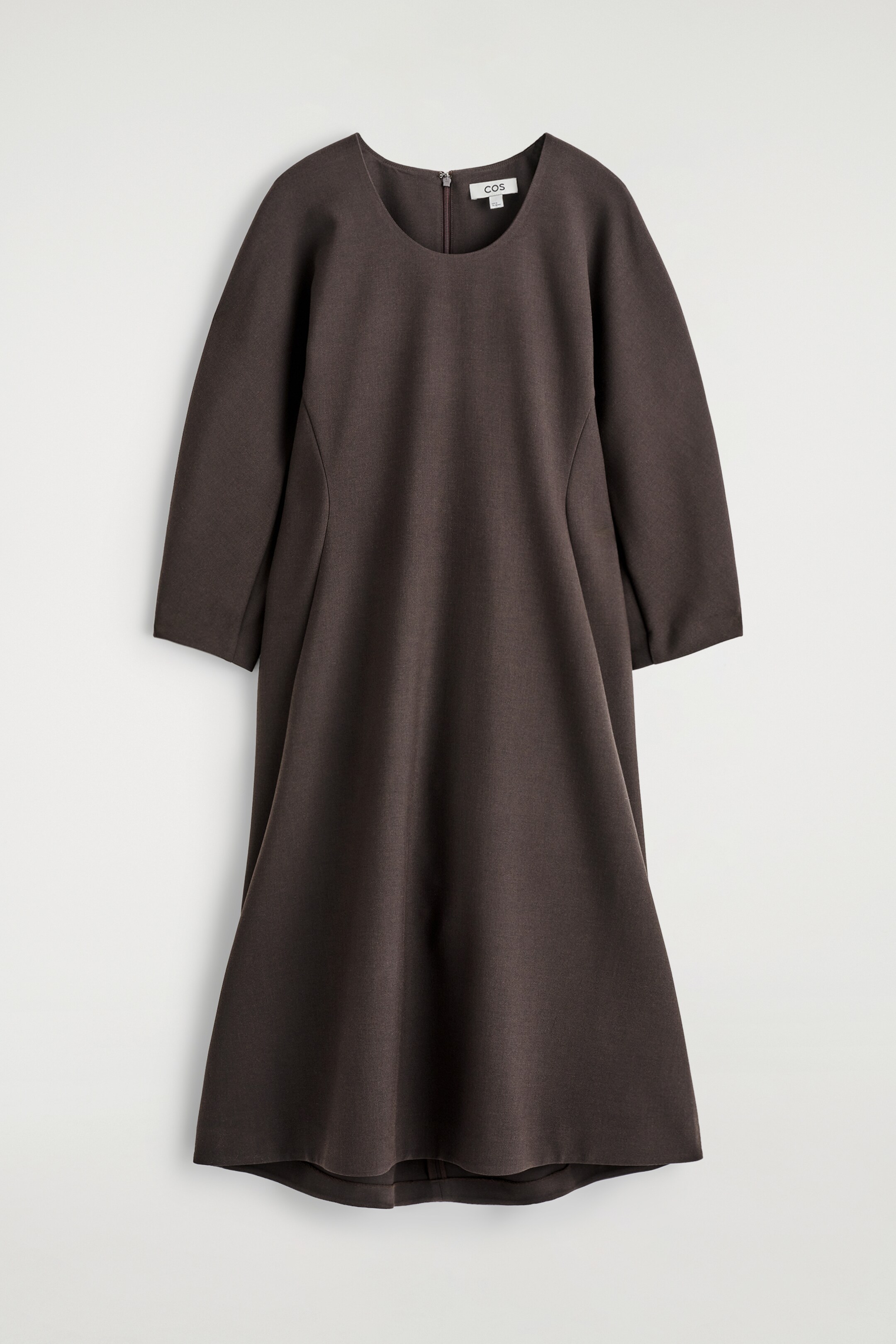 Ingrandisci l'immagine: SCULPTED LONG-SLEEVED MIDI DRESS - BROWN - DONNA | H&M CH 5