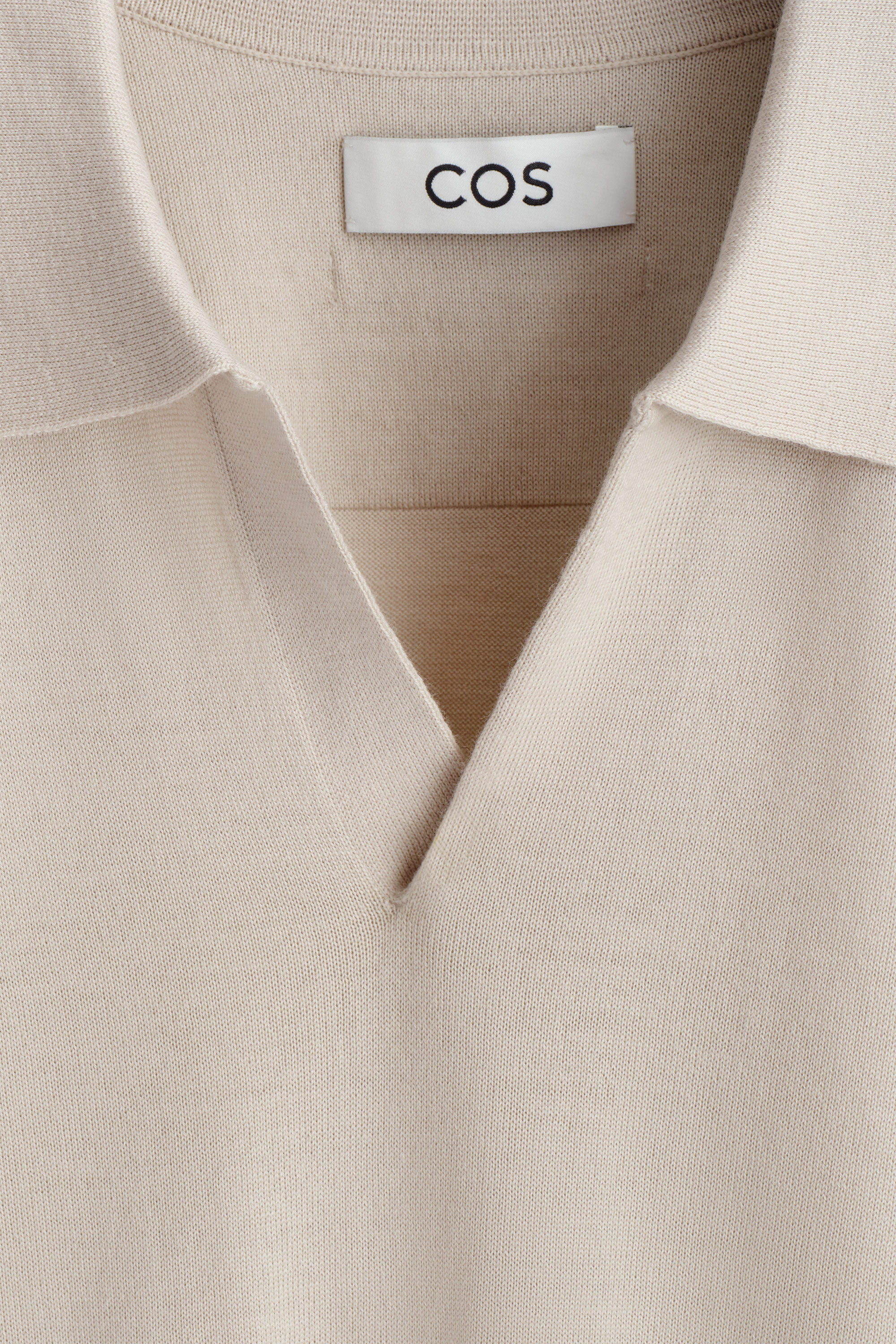 MERINO WOOL POLO SHIRT - ECRU | COS US