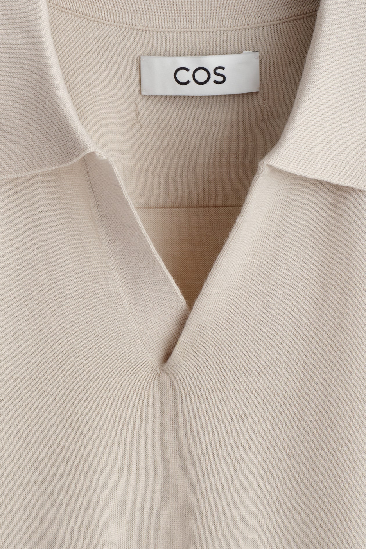 MERINO WOOL POLO SHIRT — ECRU