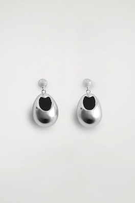 AGATE DROP EARRINGS — SILVER / BLACK 4