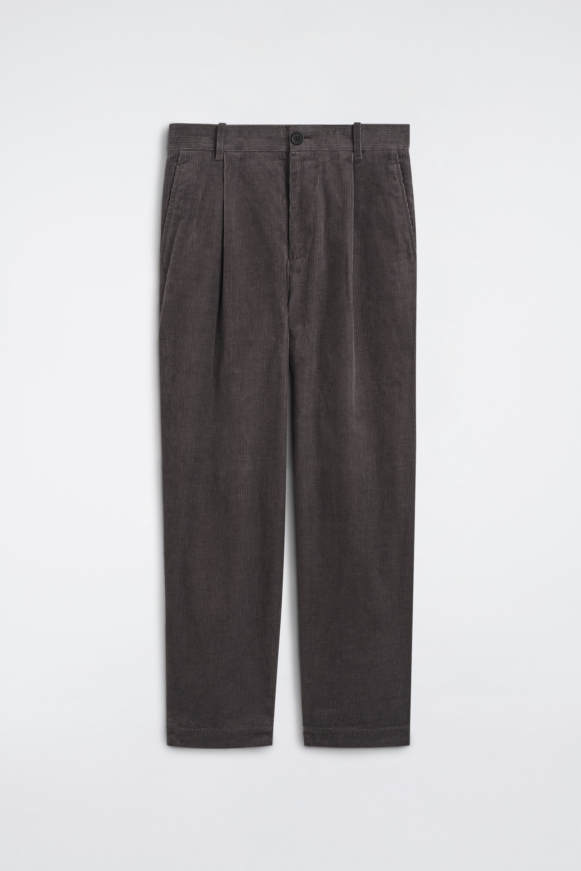 CORDUROY RELAXED-FIT TAPERED PANTS - DARK GRAY | COS US