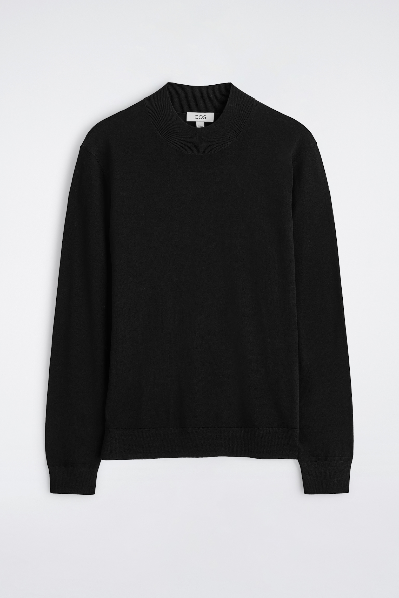 SLIM MERINO WOOL MOCK-NECK JUMPER - BLACK/TEAL - 2