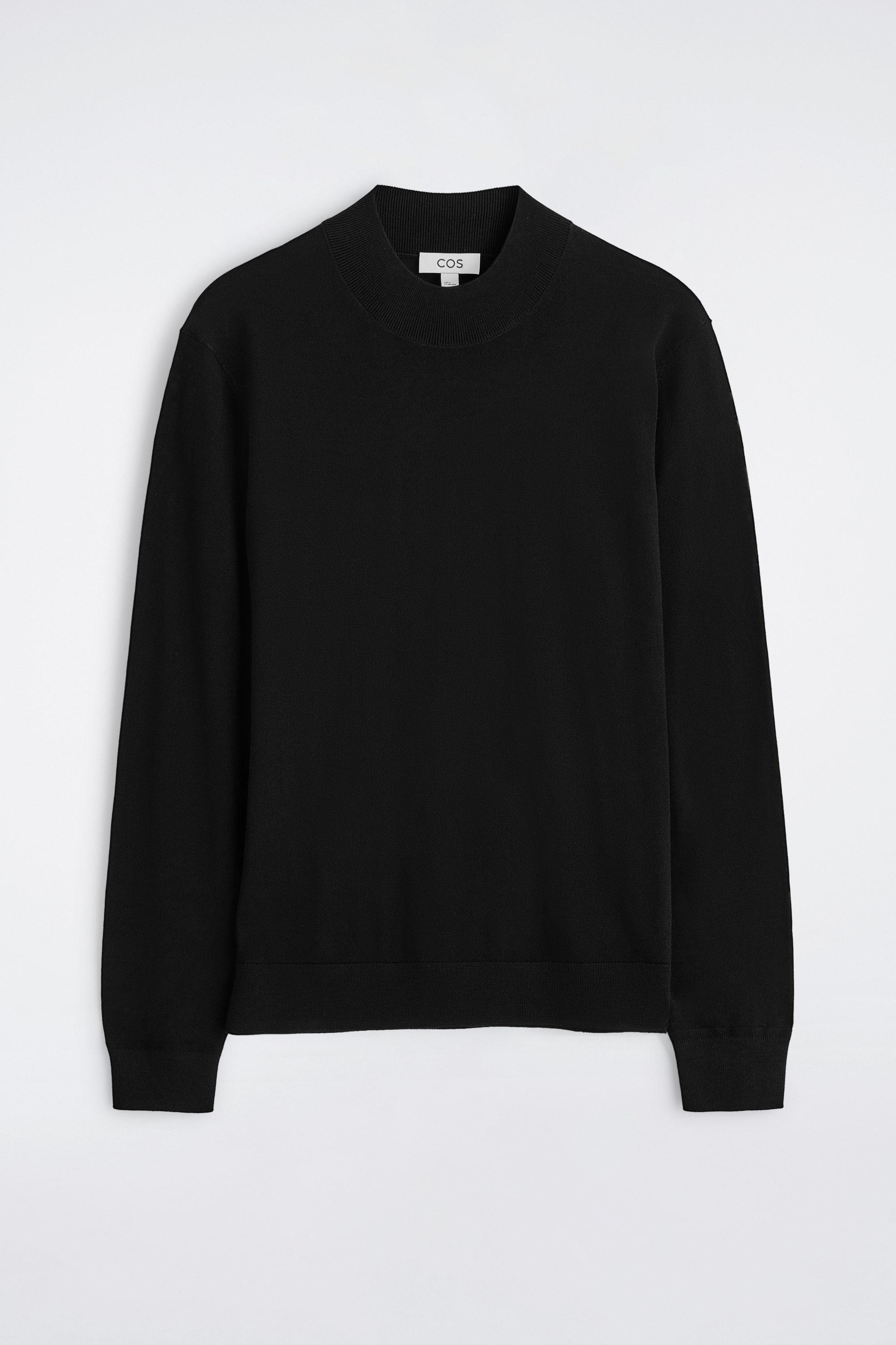 SLIM MERINO WOOL MOCK-NECK SWEATER - BLACK | COS US