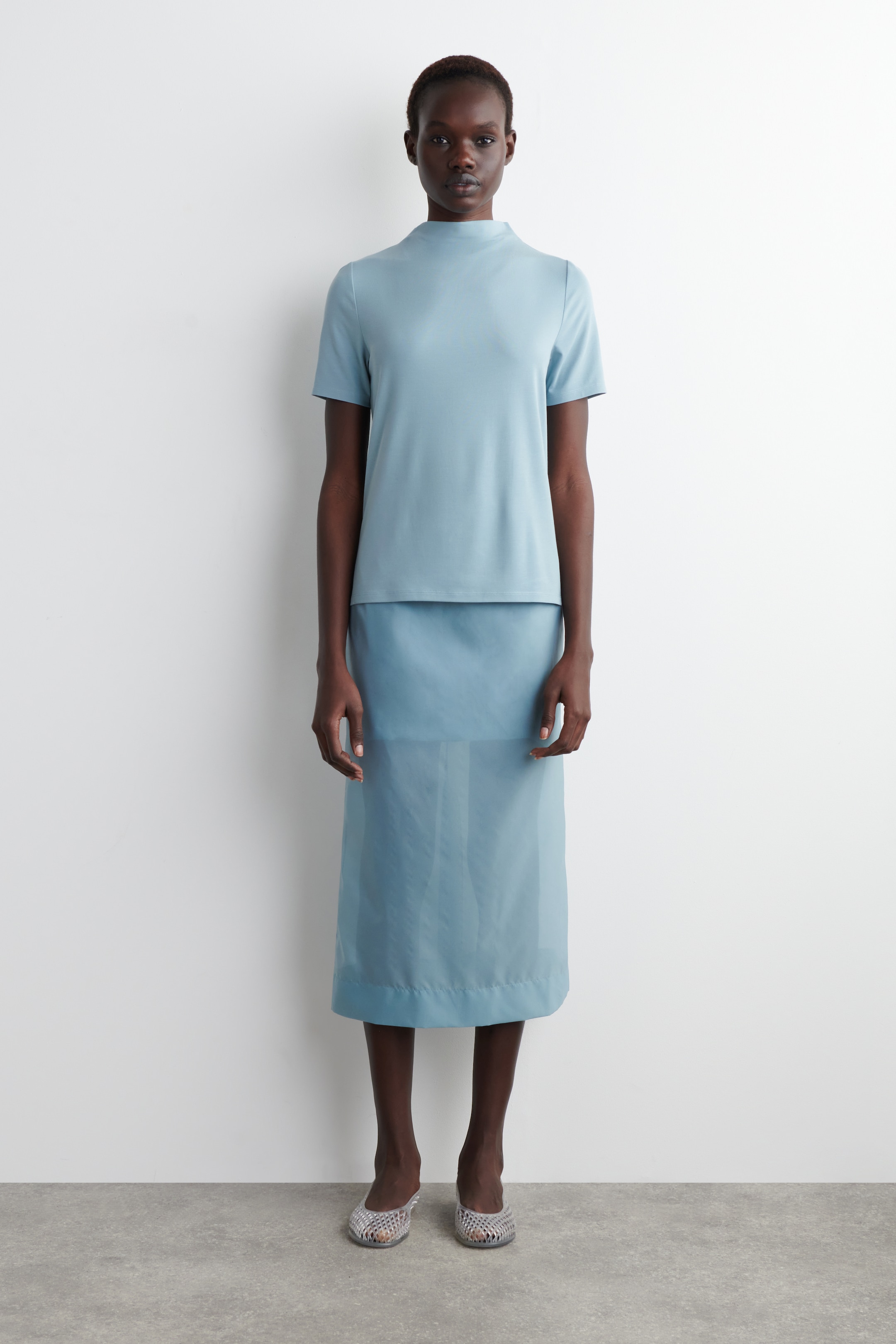 Agrandir l'image: T-SHIRT EN JERSEY DRAPÉ - Bleu acier - FEMME | H&M FR 2