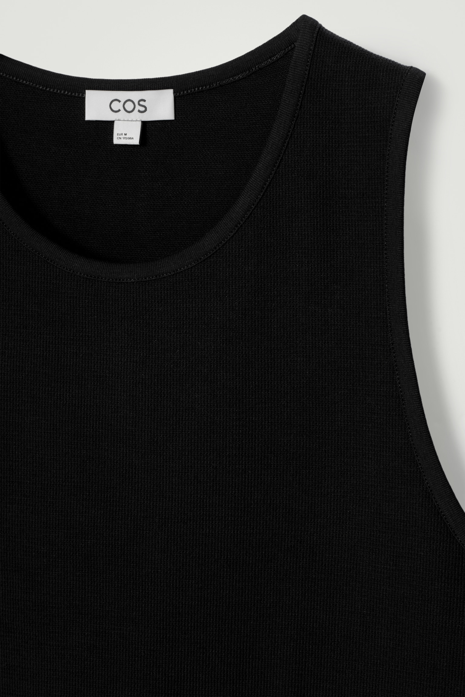 CAMISETA DE TIRANTES DE ALGODÓN CON TEXTURA - NEGRO - 4