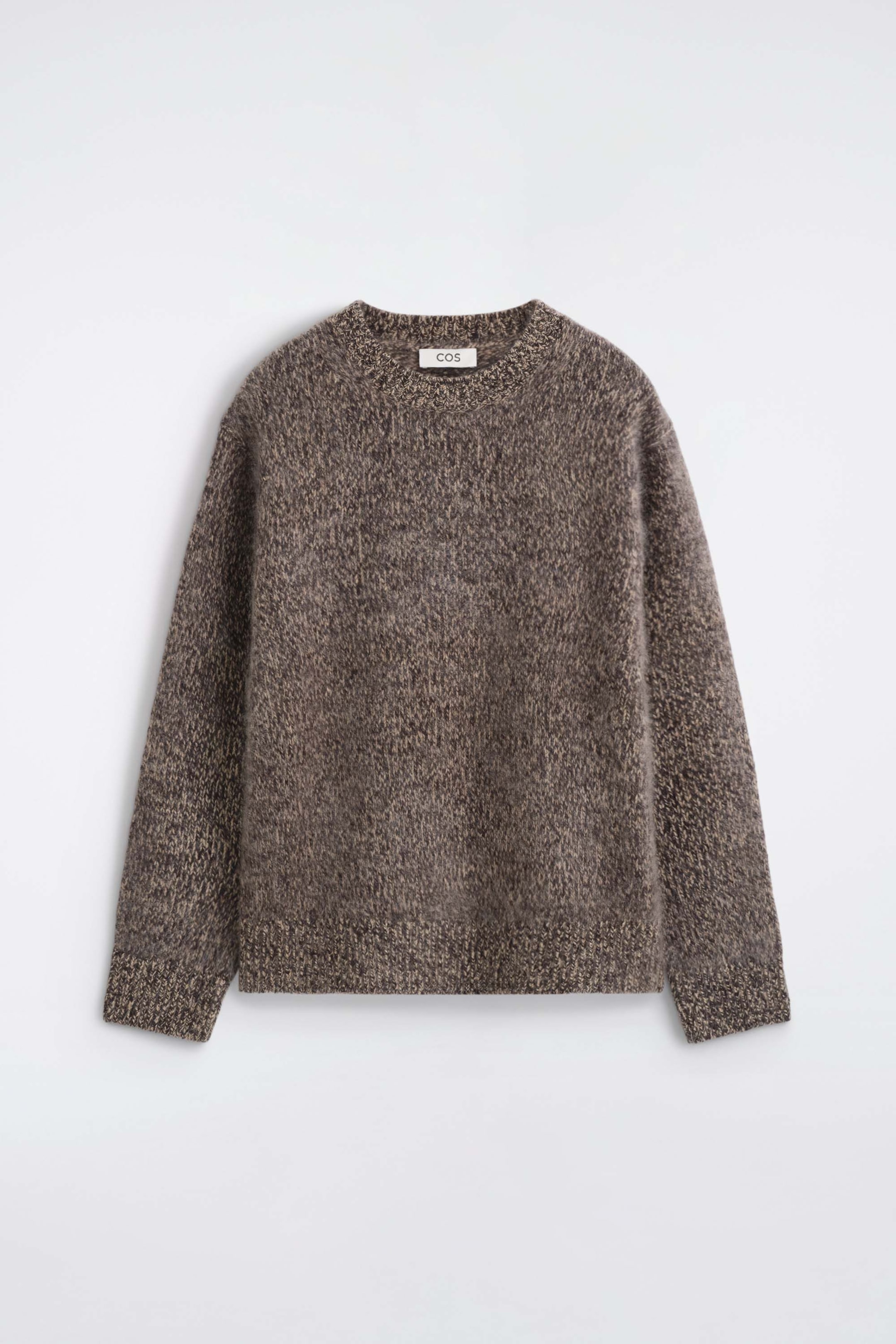 TWO-TONE BRUSHED PURE CASHMERE CREW-NECK JUMPER