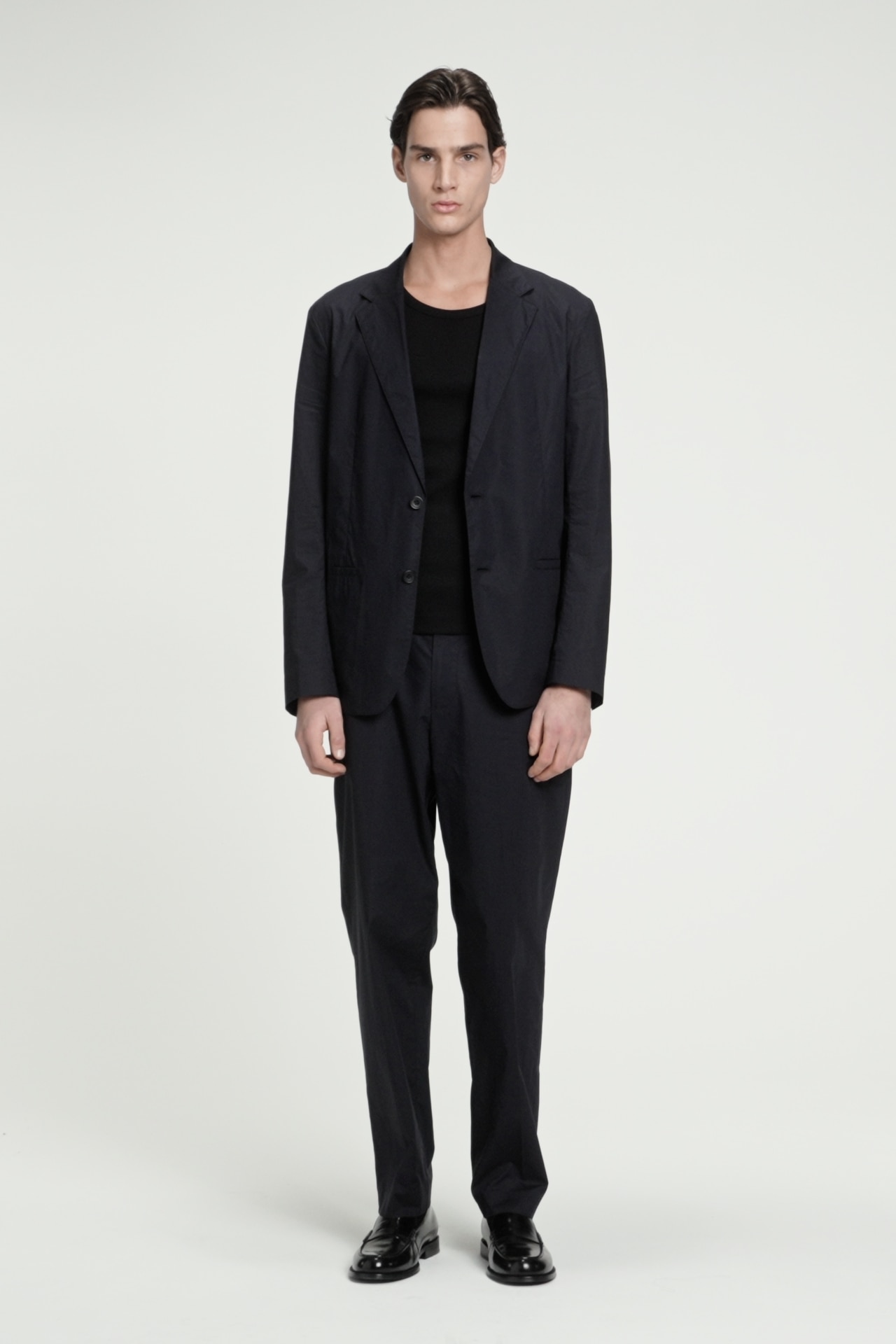COS 黒 ウールジャケット ネイビー HOODED WOOL DUFFLE COAT - NAVY | COS
