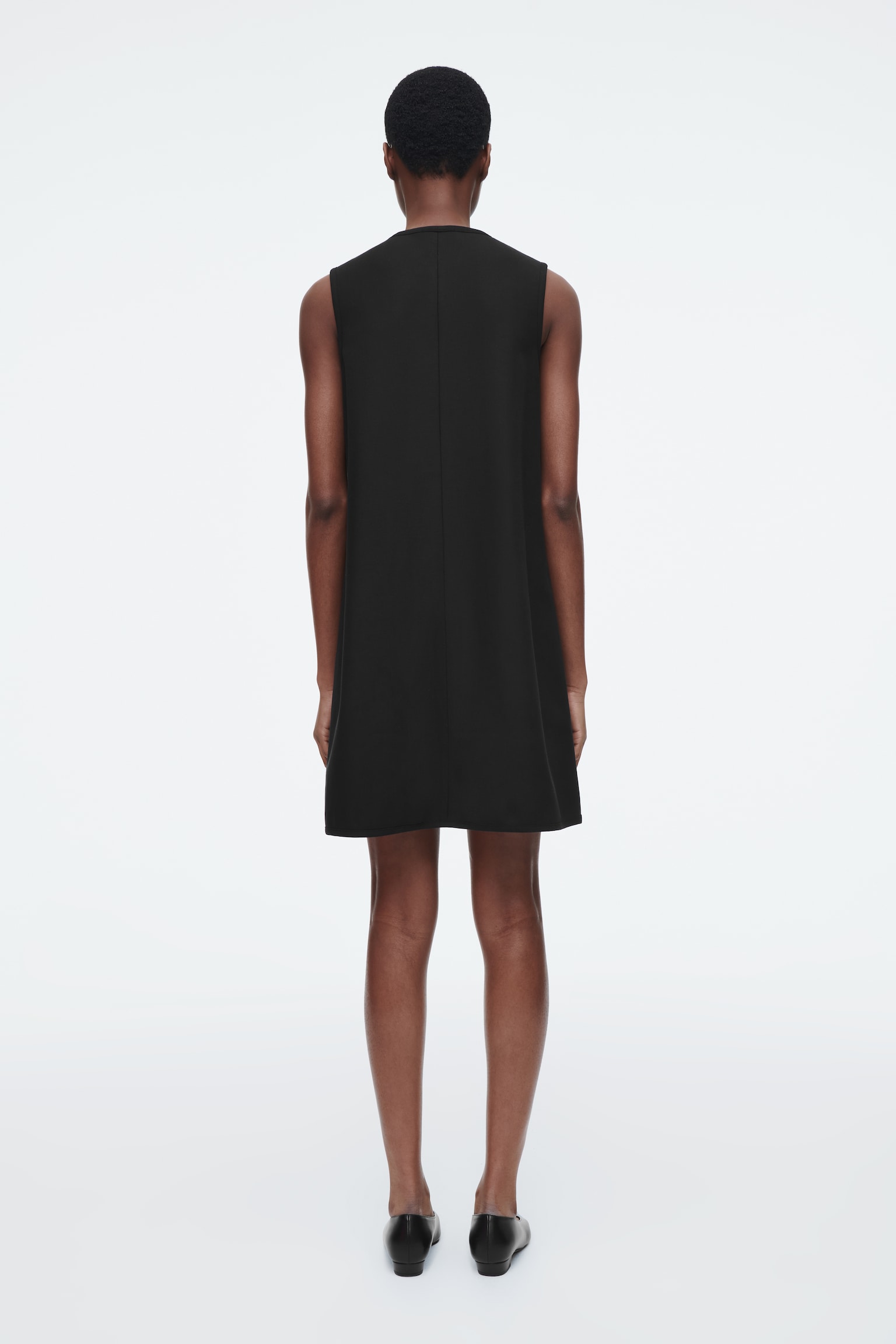 ROBE COURTE ZIPPÉE EN JERSEY DE SCUBA - NOIR - 3