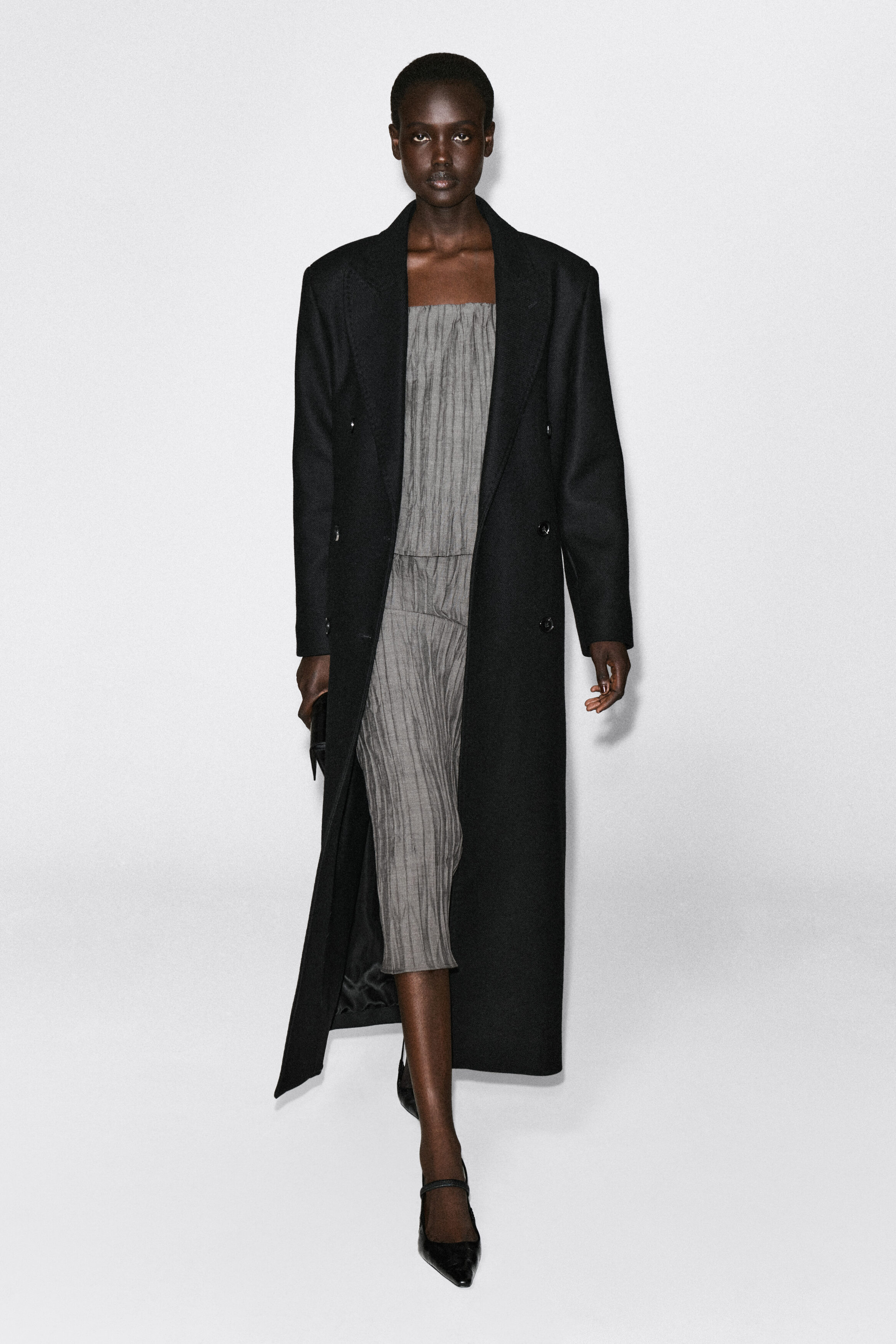 CRUSHED-PLEAT MIDI SKIRT thumbnail 2