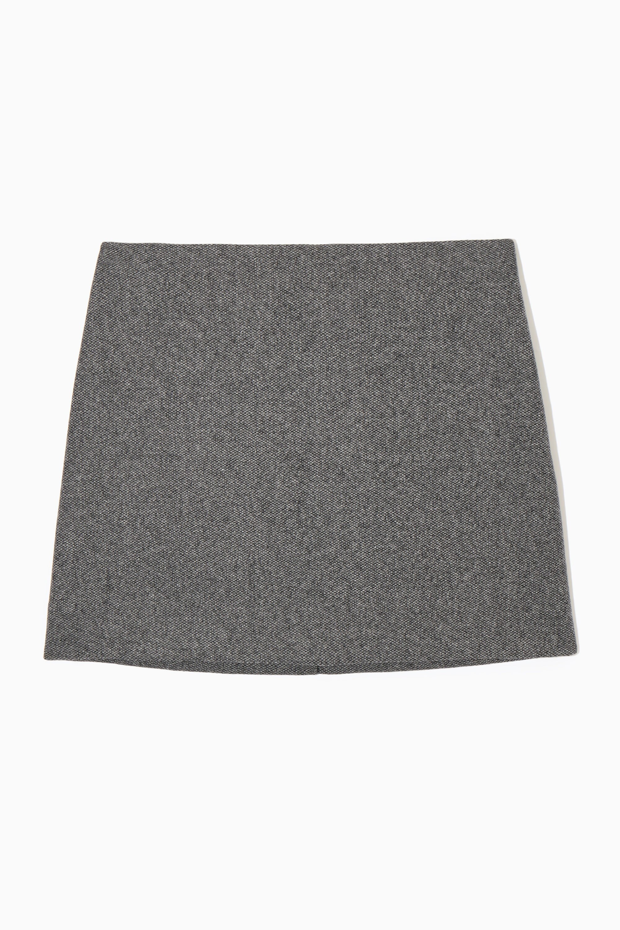 WOOL-JACQUARD MINI SKIRT - BLACK / WHITE | COS