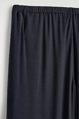 FLUID JERSEY WIDE-LEG TROUSERS — NAVY 1