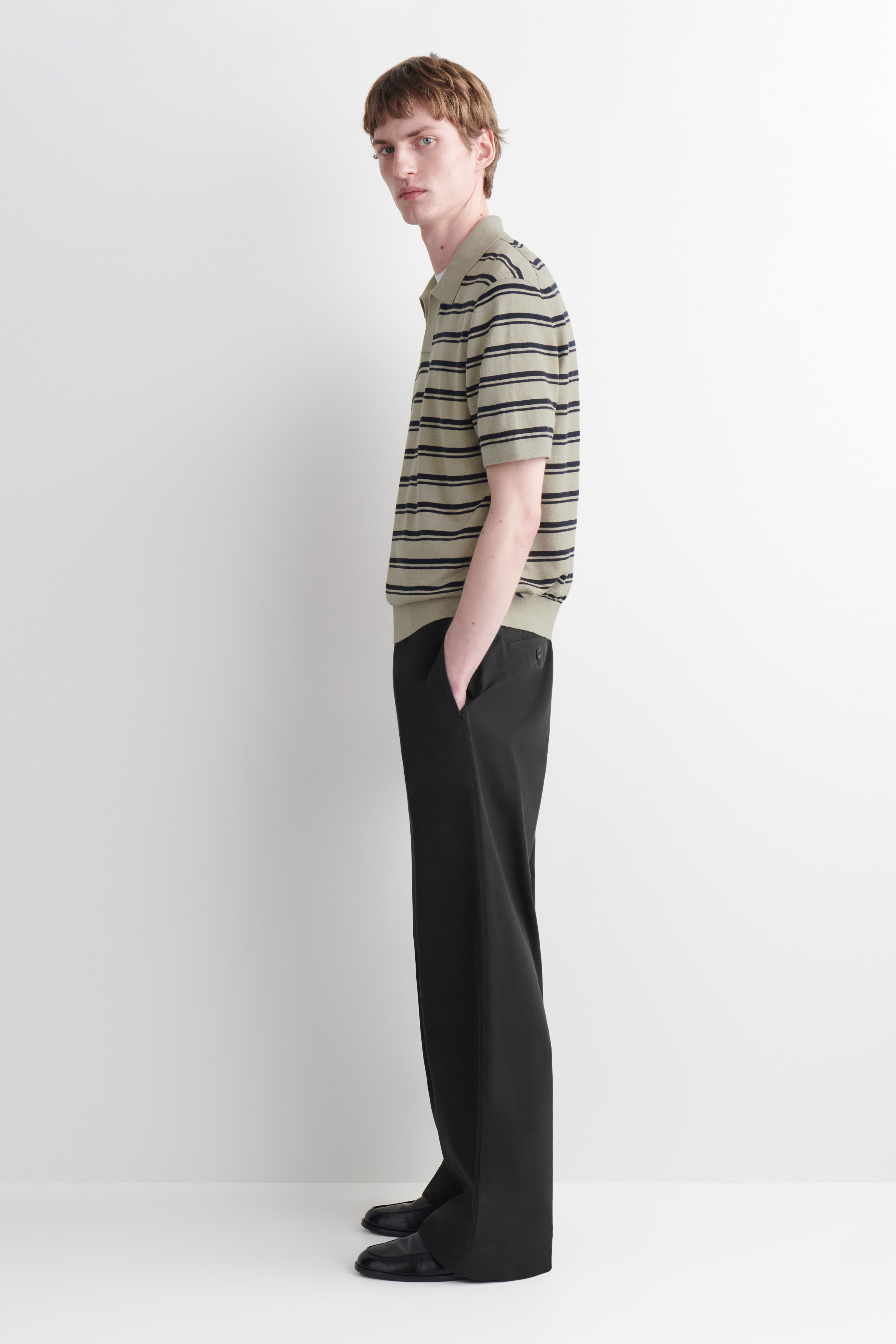 KNITTED LINEN POLO SHIRT