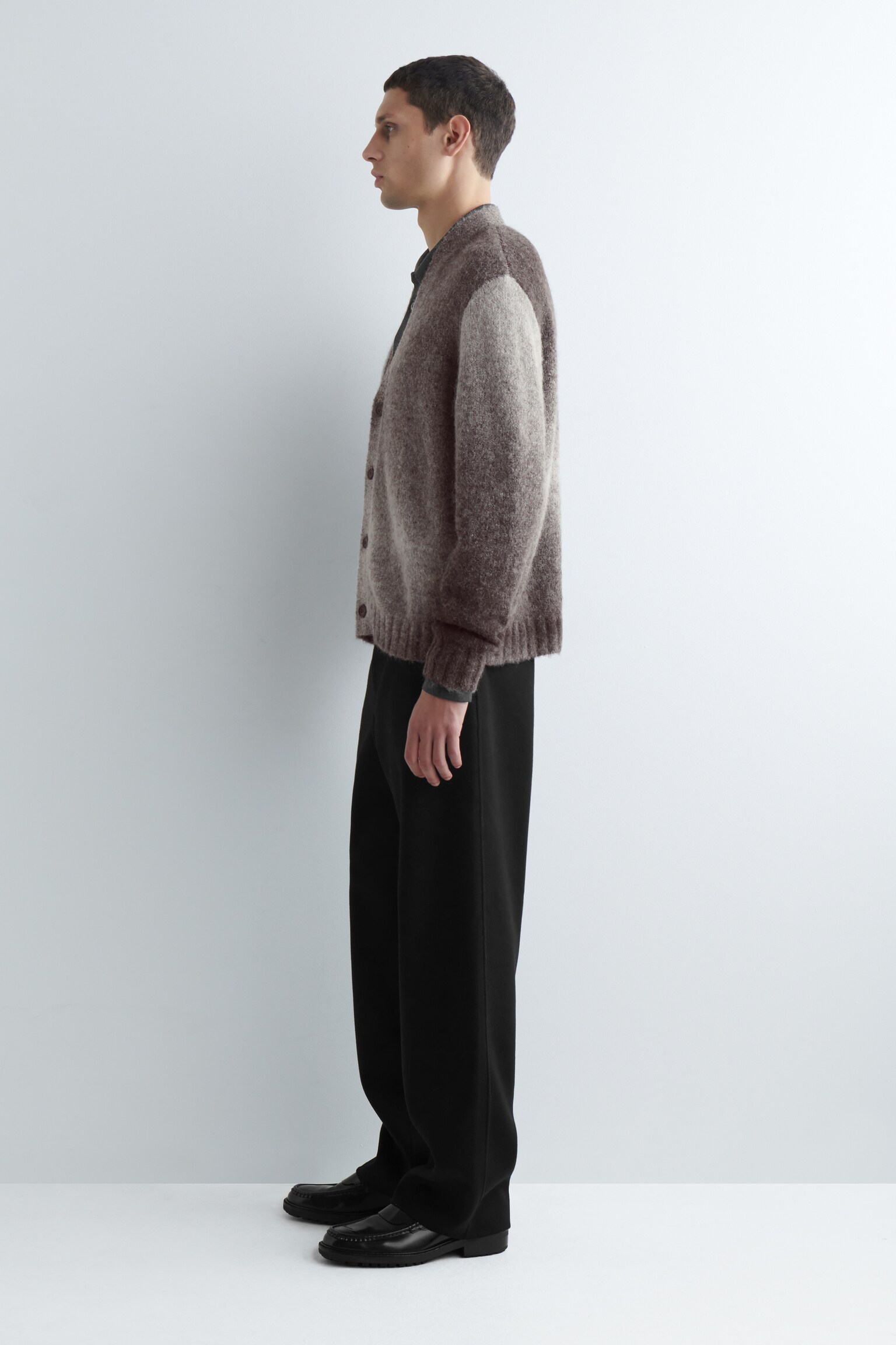 קרדיגן Degradé מתערובת אלפקה - אפור / דגרדה - 3