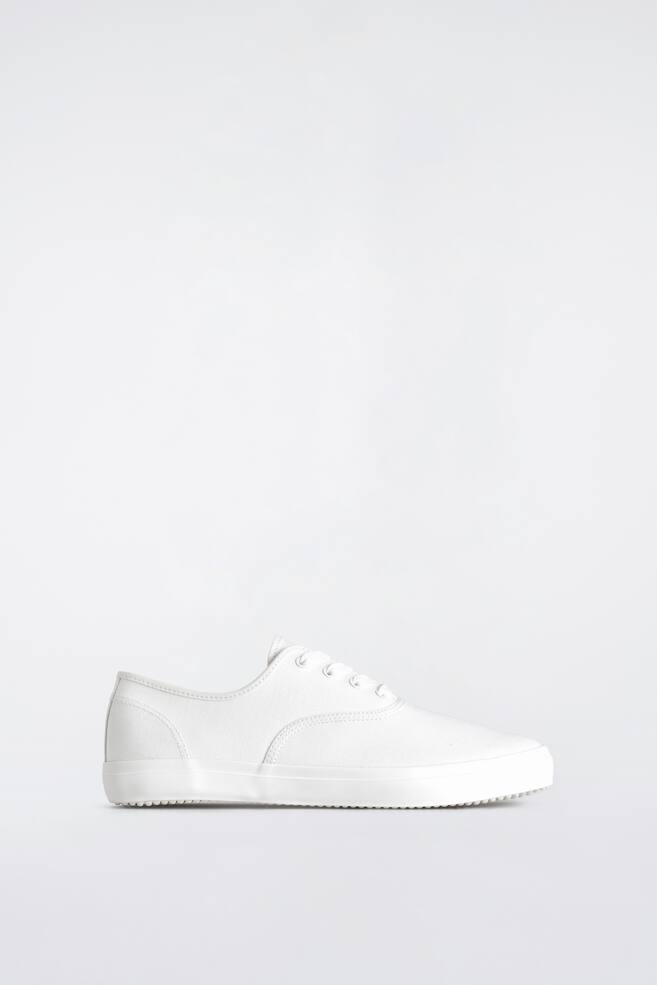 BASKETS PLIMSOLL EN TOILE - BLANC - 1