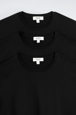 3-PACK COTTON CREW-NECK T-SHIRTS — BLACK 5