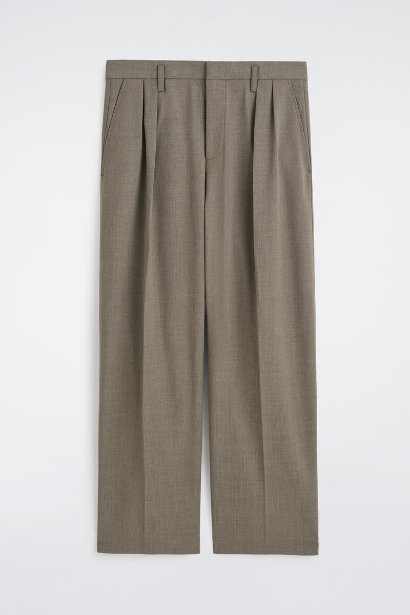 Wool-Blend Relaxed-Fit Wide-Leg Pants
