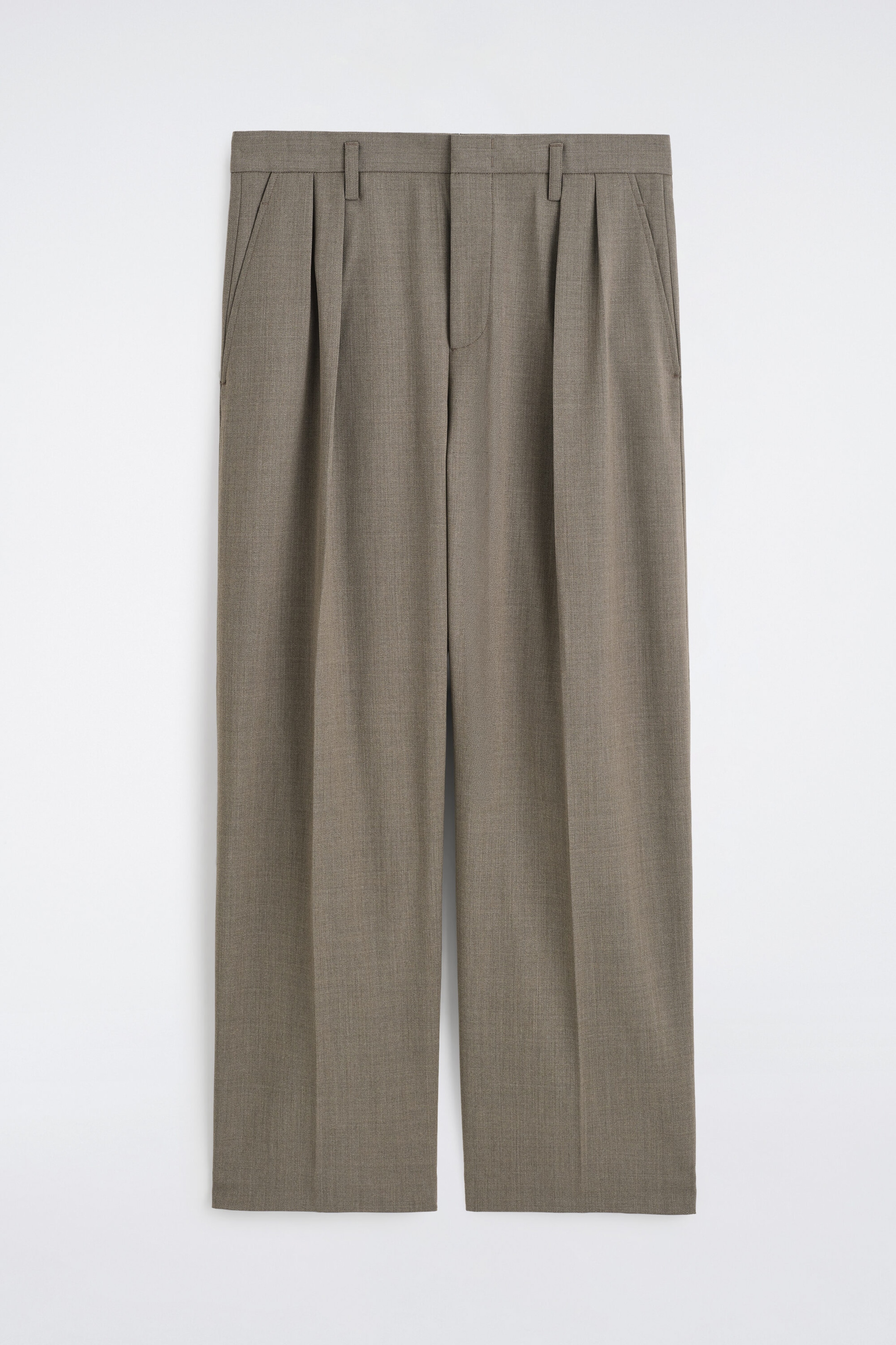 PANTALONI A GAMBA LARGA IN MISTO LANA