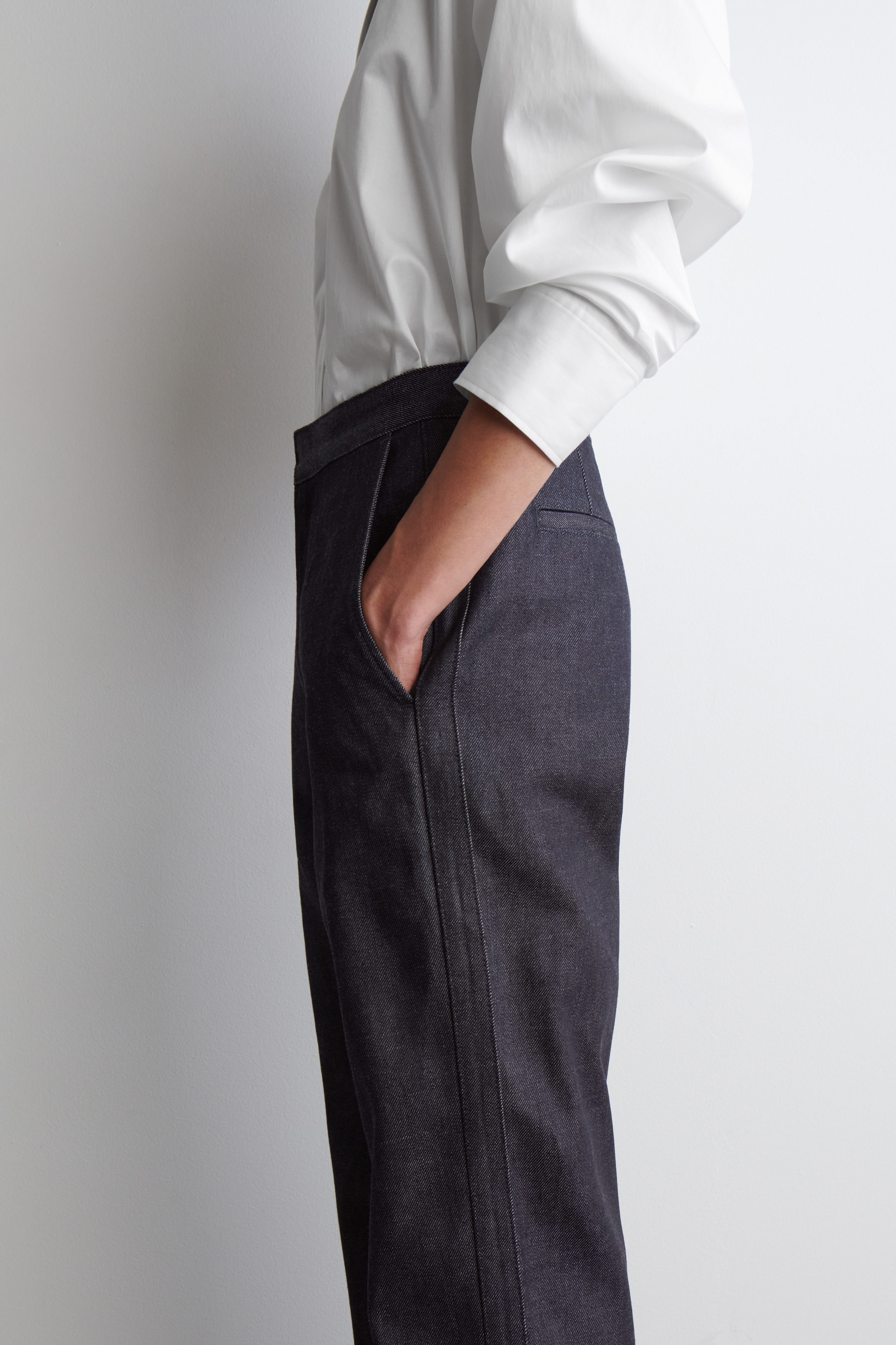 STRAIGHT-LEG DENIM PANTS - DARK BLUE | COS