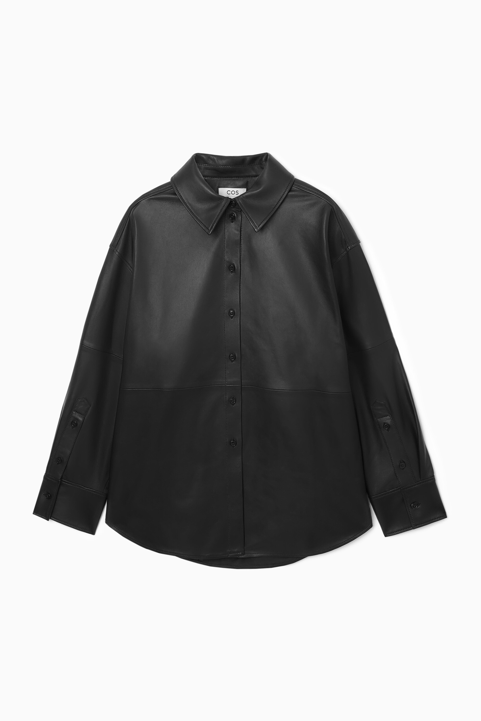OVERSIZED LEATHER SHIRT - BLACK - Ladies | H&M GB