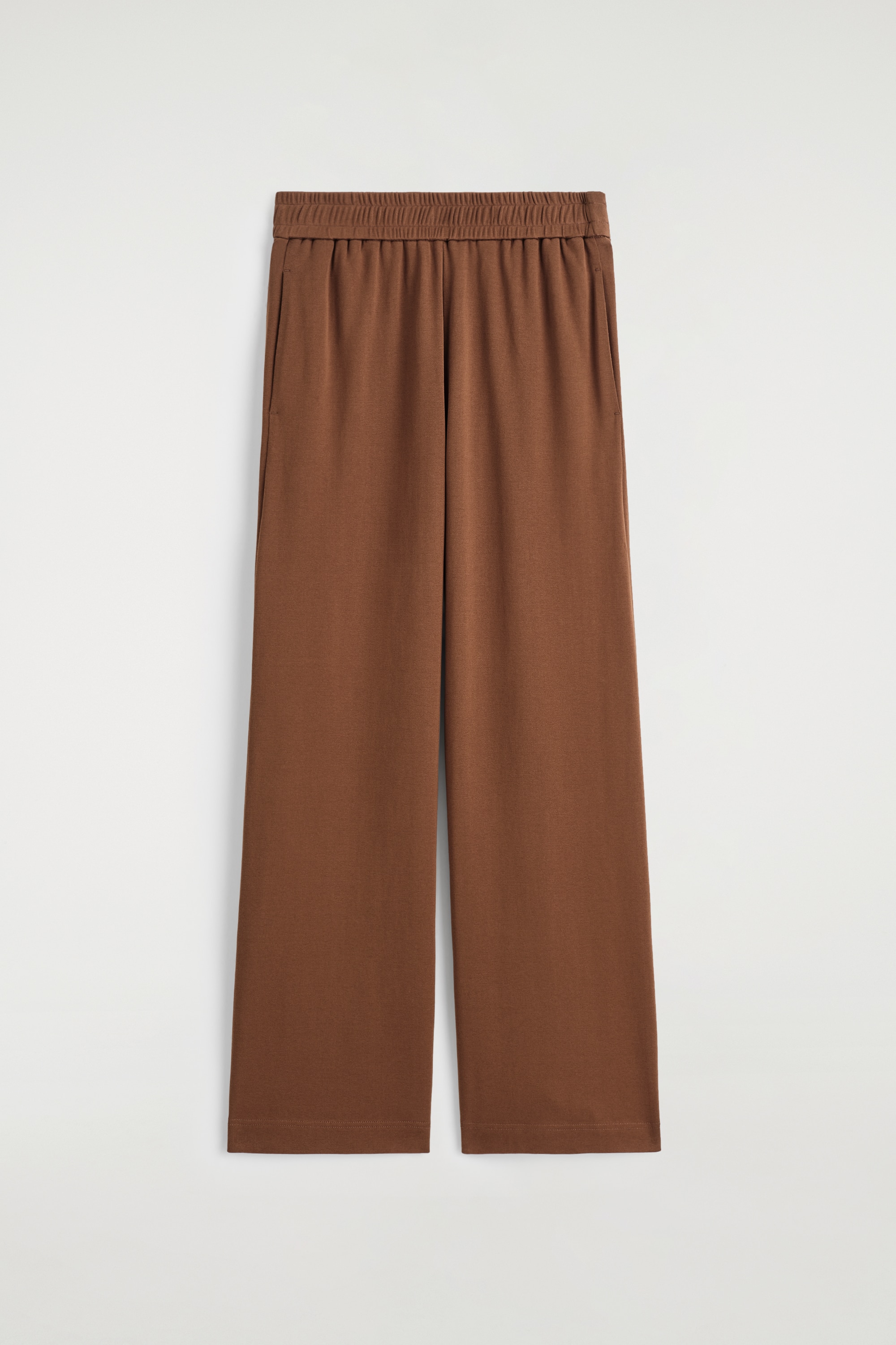 JOGGER IN JERSEY FLUIDO - MARRONE/BLU NAVY