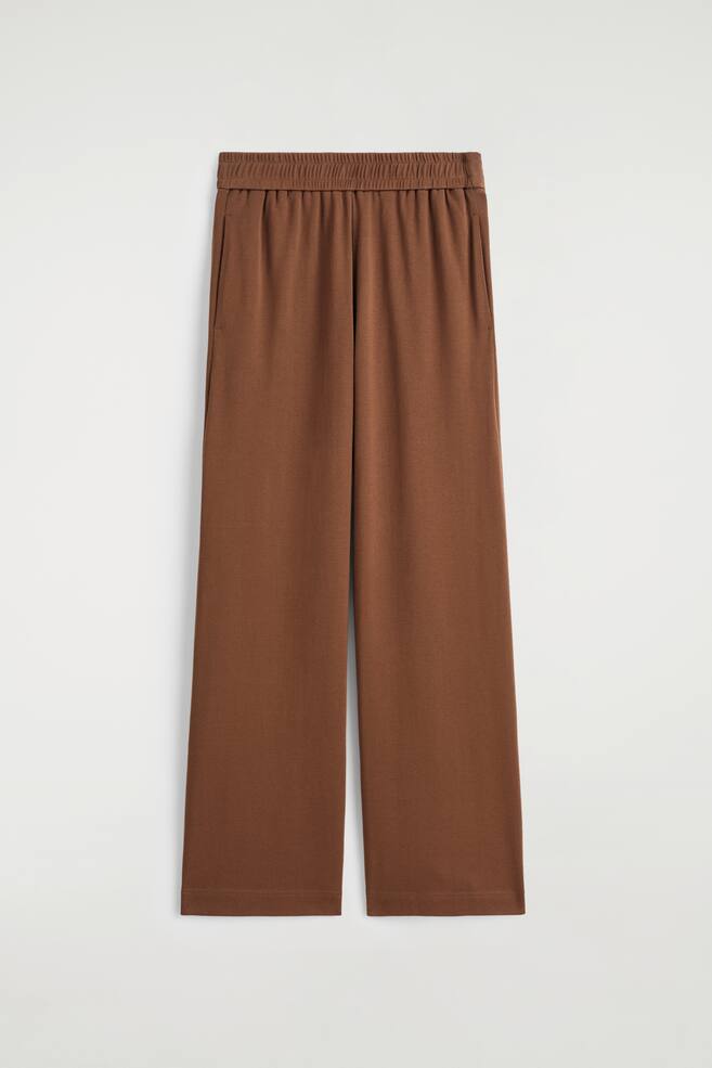 FLIESSENDE JOGGINGHOSE AUS JERSEY - BRAUN - 1
