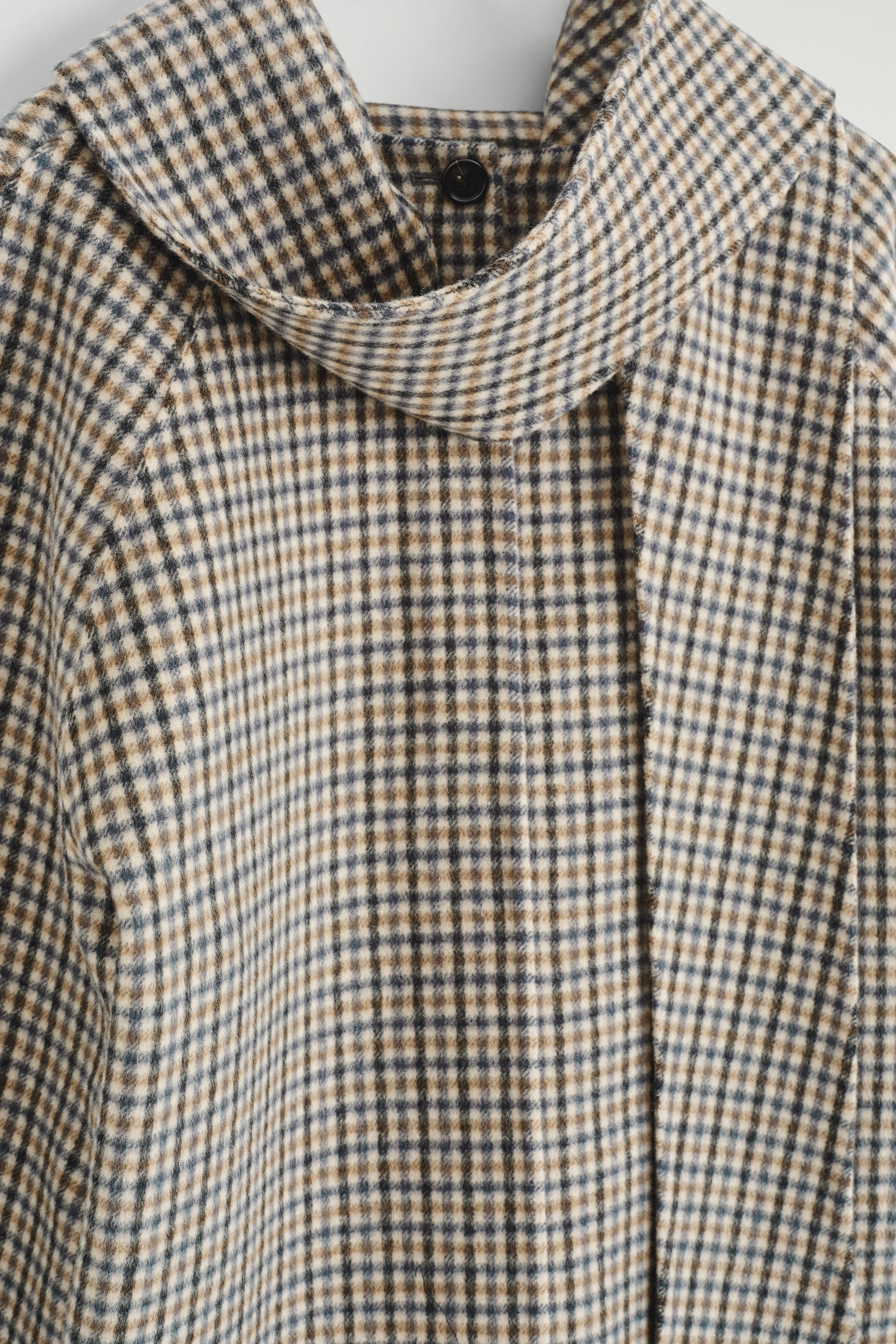 CHECKED DOUBLE-FACED WOOL SCARF BLOUSE