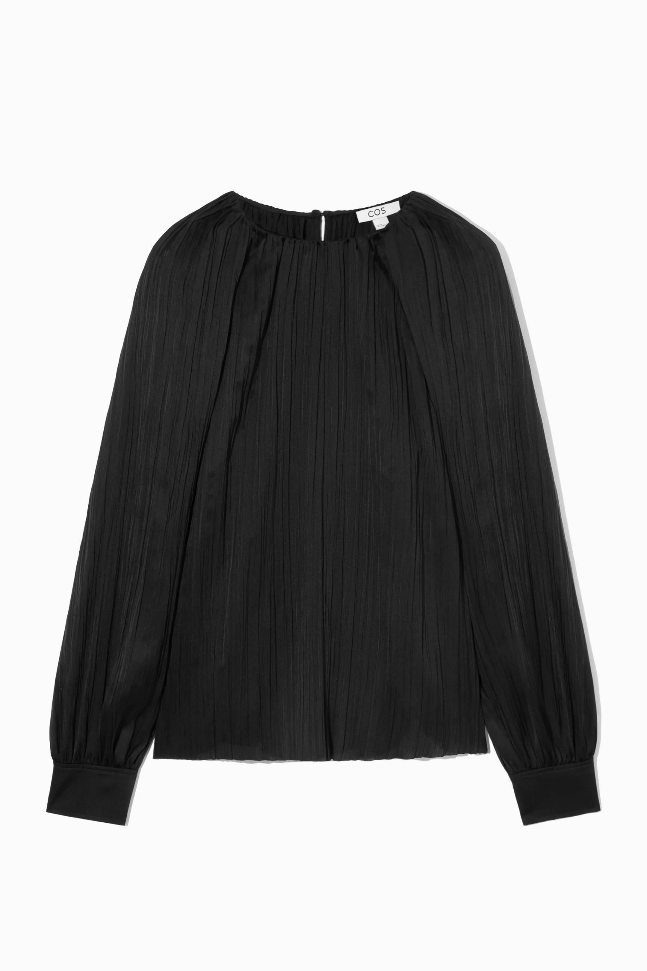 PLISSÉ LONG-SLEEVED BLOUSE
