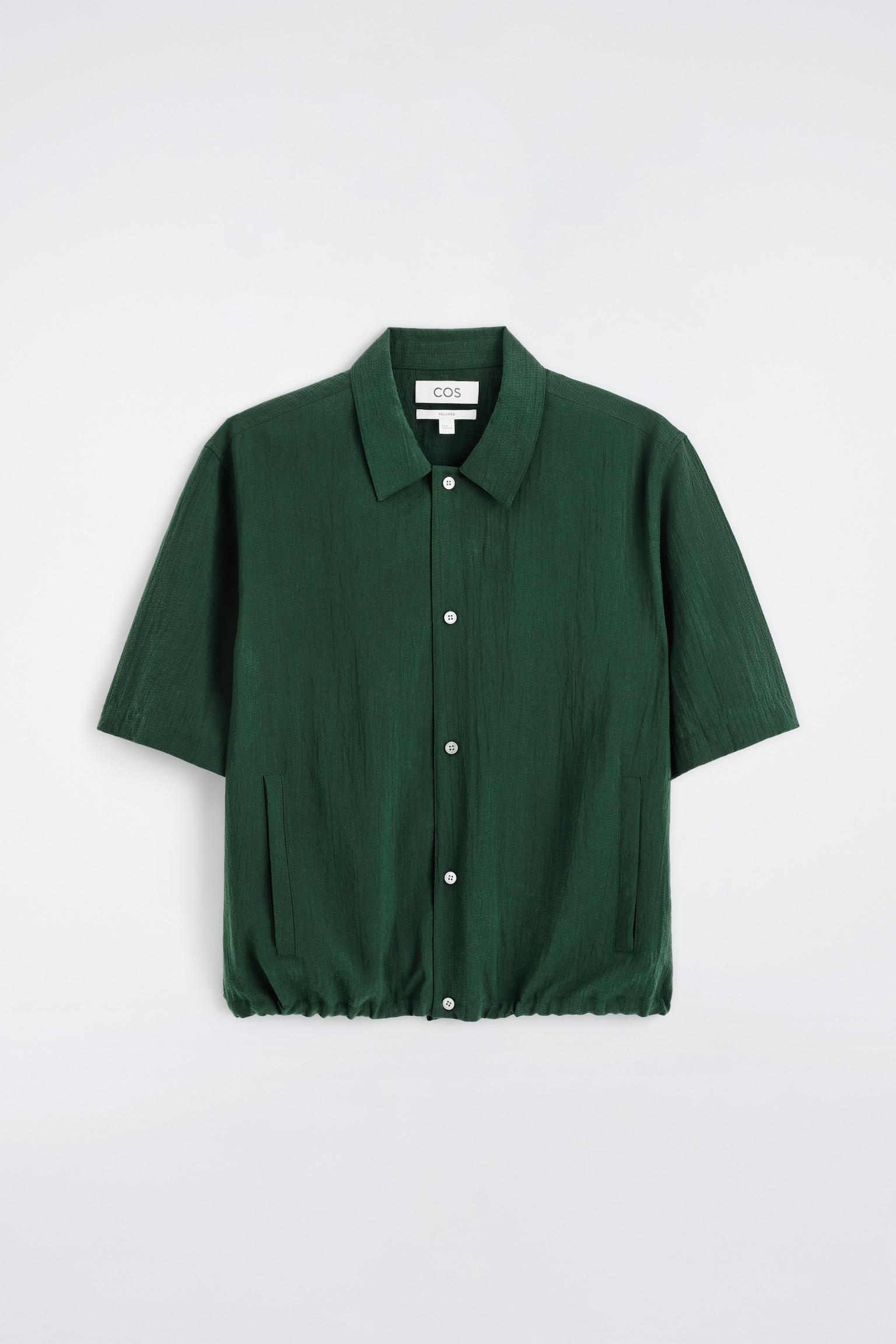 CHEMISE TEXTURÉE À OURLET AJUSTABLE - VERT FONCÉ/BLEU / IMPRIMÉ - 1