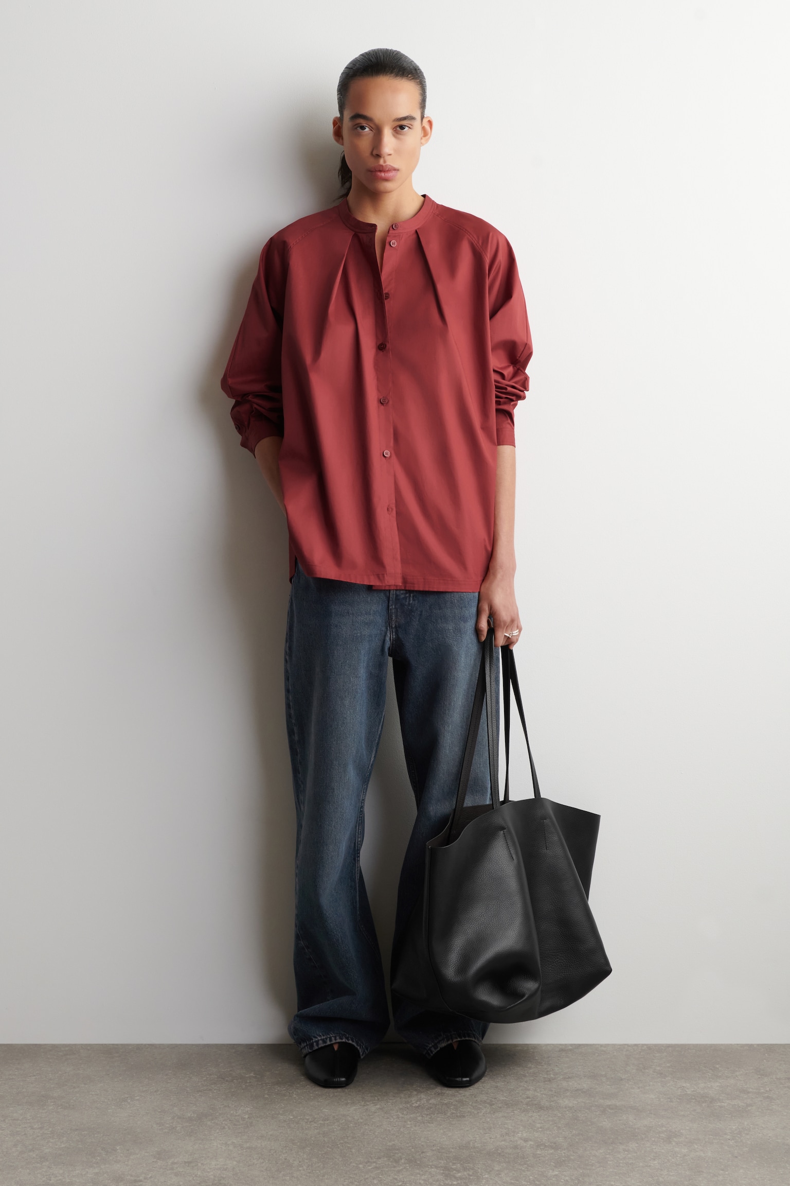 BAVLNENÁ KOŠEĽA S DEDKOVSKÝM GOLIEROM - ČERVENÁ/NAVY - 7