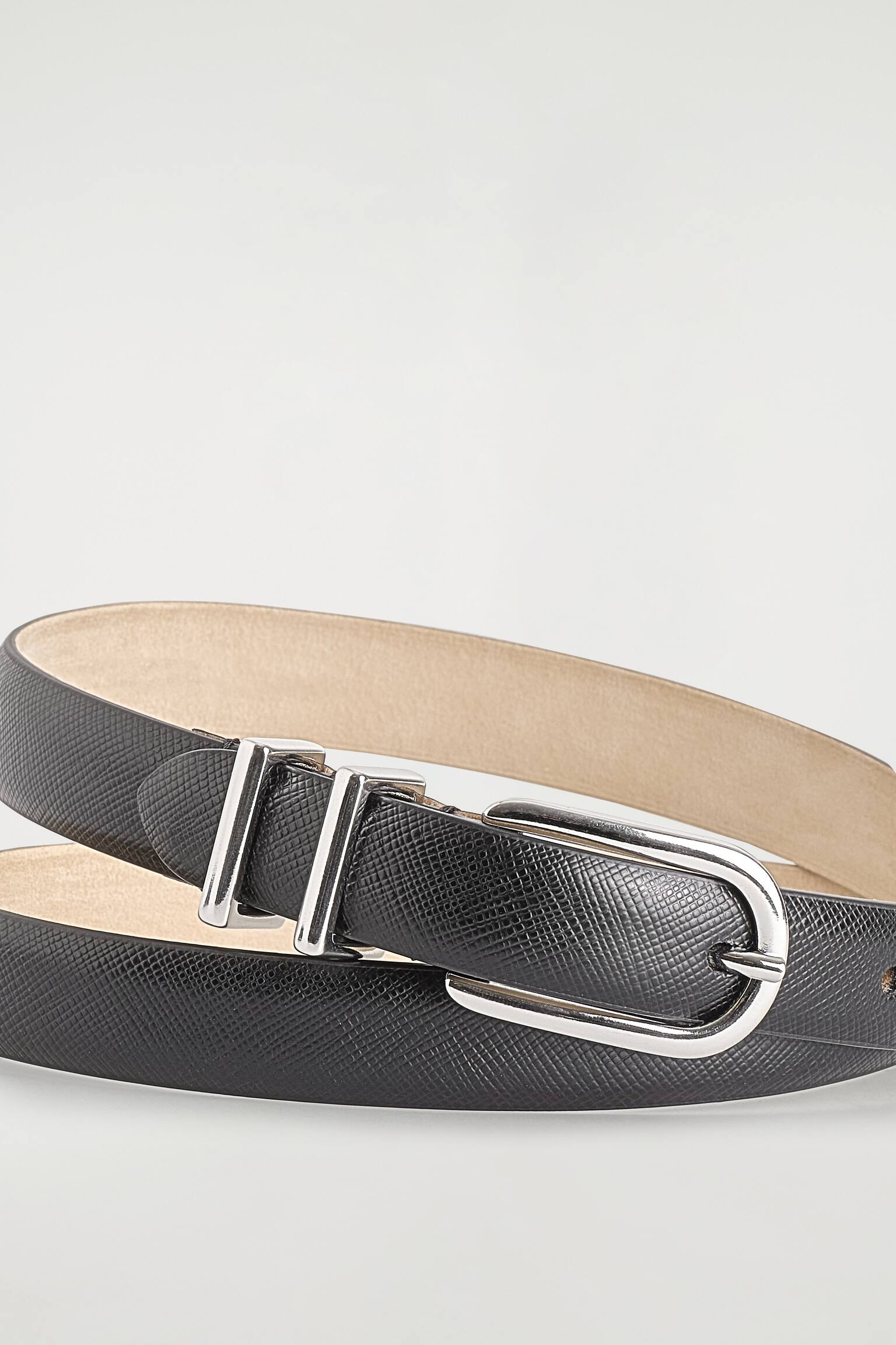 GÜRTEL AUS SAFFIANO-LEDER - SCHWARZ/CREME - 3