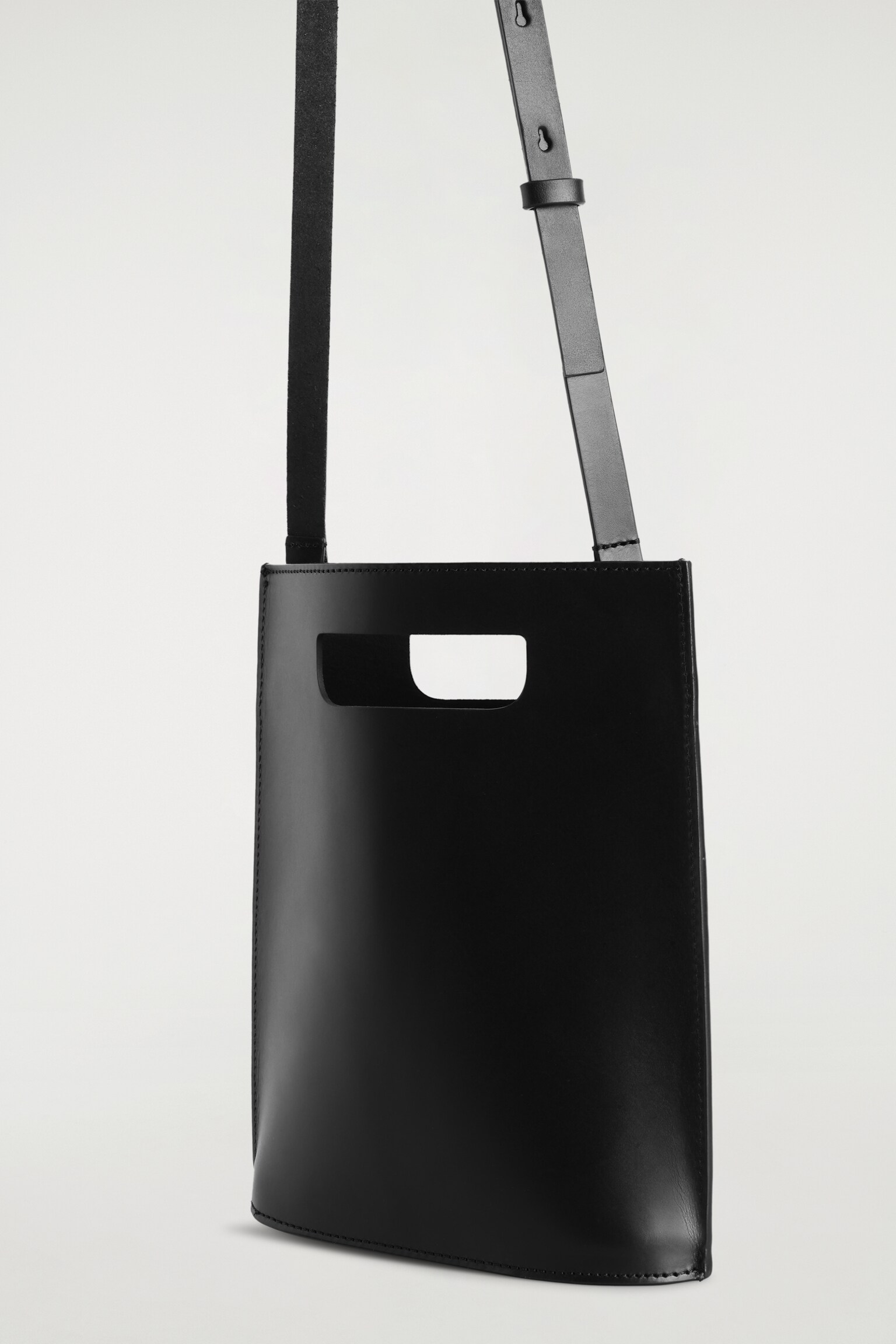 BORSA FOLIO MINI IN PELLE - NERO - 6