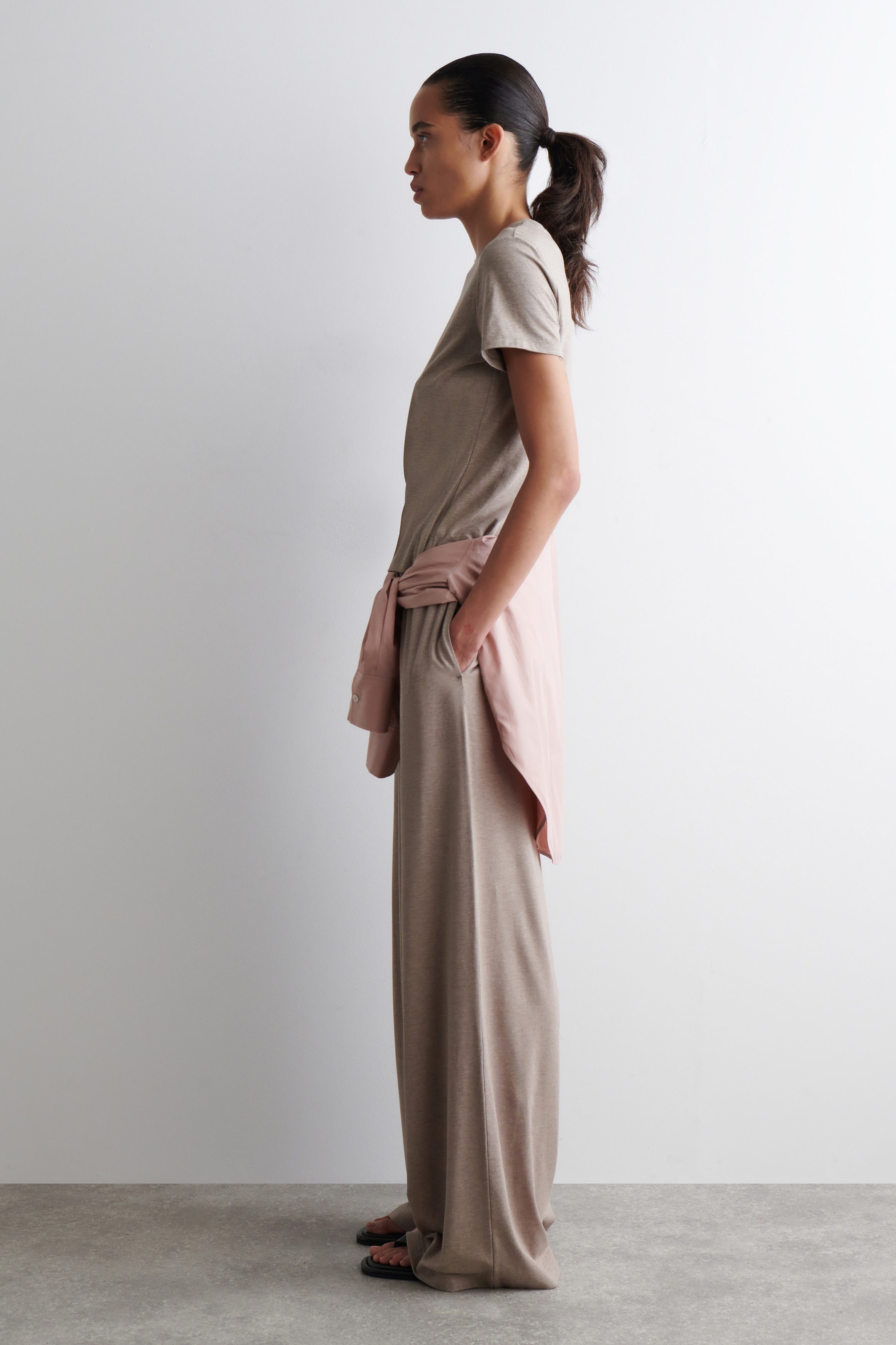 FLUID JERSEY WIDE-LEG TROUSERS