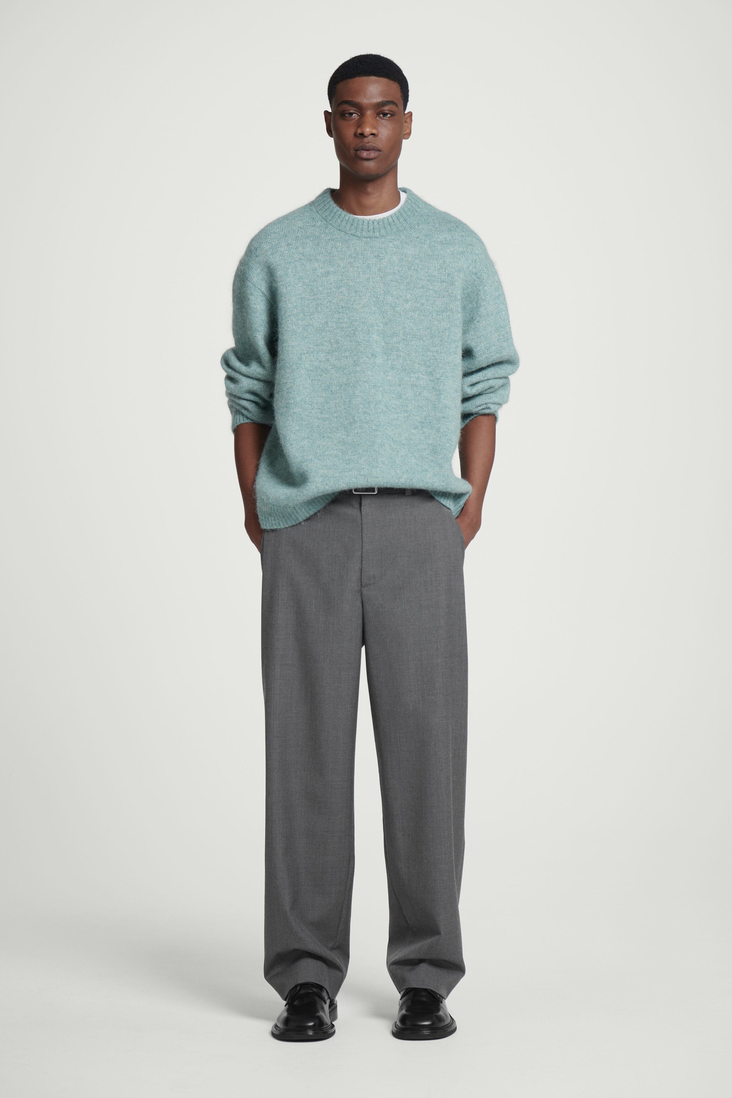 OVERSIZED ALPACA-BLEND JUMPER - BLUE MÉLANGE | COS
