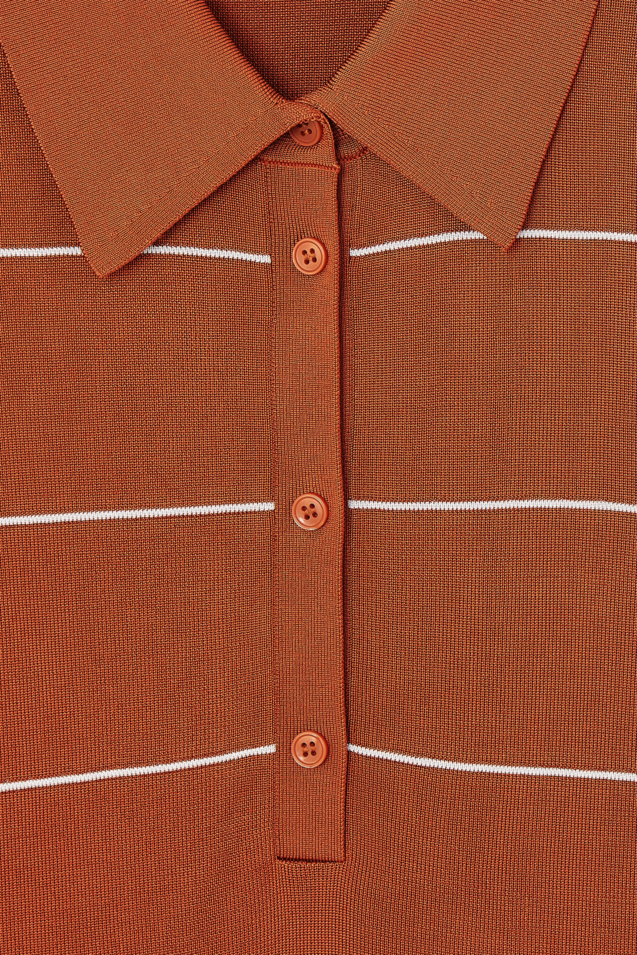 View larger image: STRIPED KNITTED POLO SHIRT - DARK ORANGE / STRIPED - Ladies | H&M GB 2