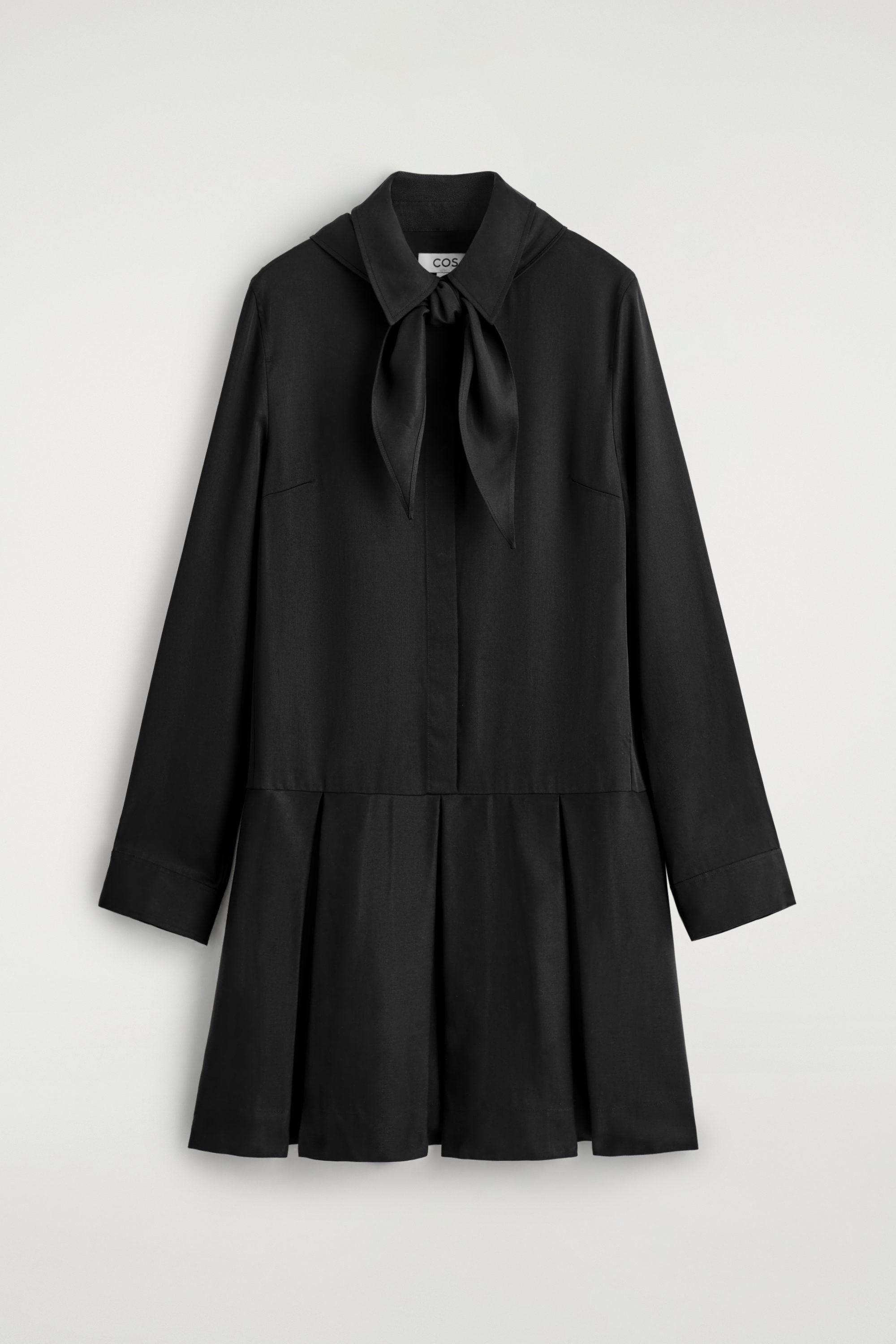 lcdc キャミ　glowny blackup cos musinsa SCARF-DETAIL DROPPED-WAIST MINI DRESS - BLACK | COS