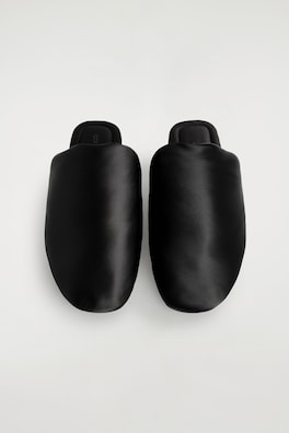 PADDED SATIN MULES — BLACK 2