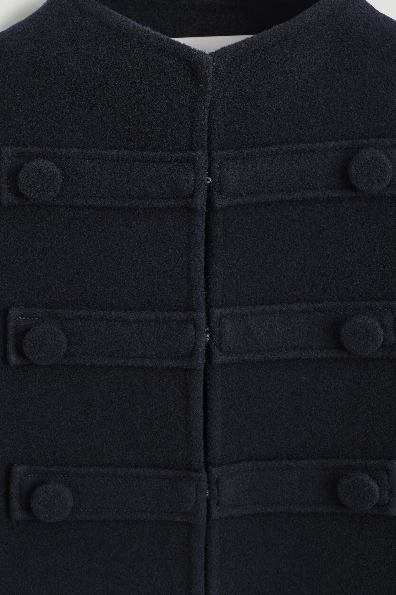 DOUBLE-FACED WOOL UNIFORM JACKET — NAVY
