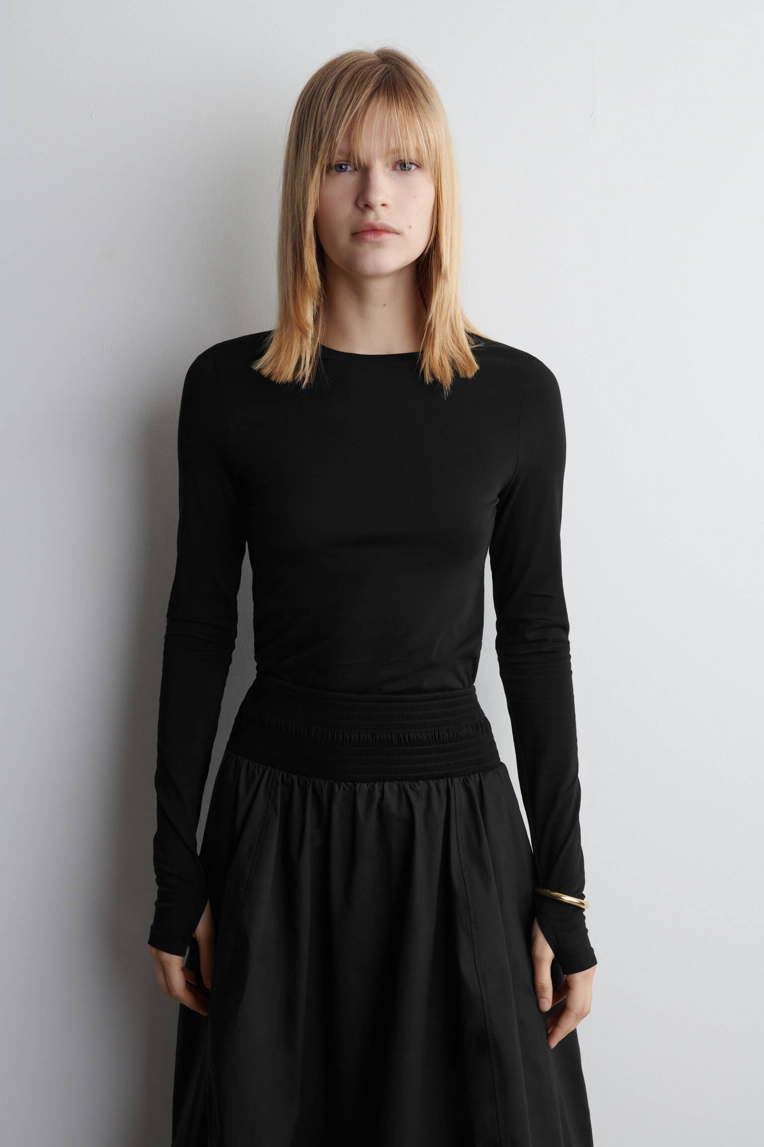 SCHMALES LEICHTES LANGARMSHIRT - SCHWARZ/GRAU MELIERT/Weiß/DUNKELROT/DUNKELGRÜN - 1