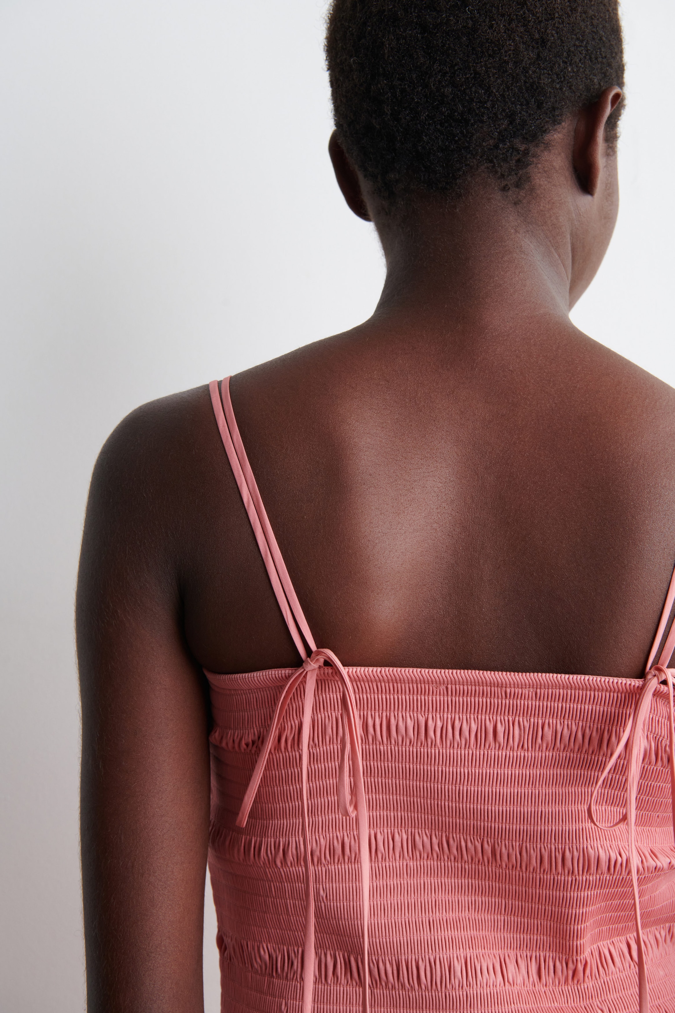 SMOCKED MIDI DRESS