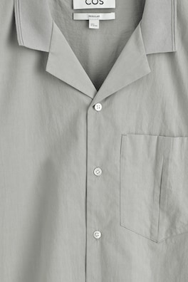 CAMP-COLLAR COTTON SHIRT — LIGHT GRAY 6
