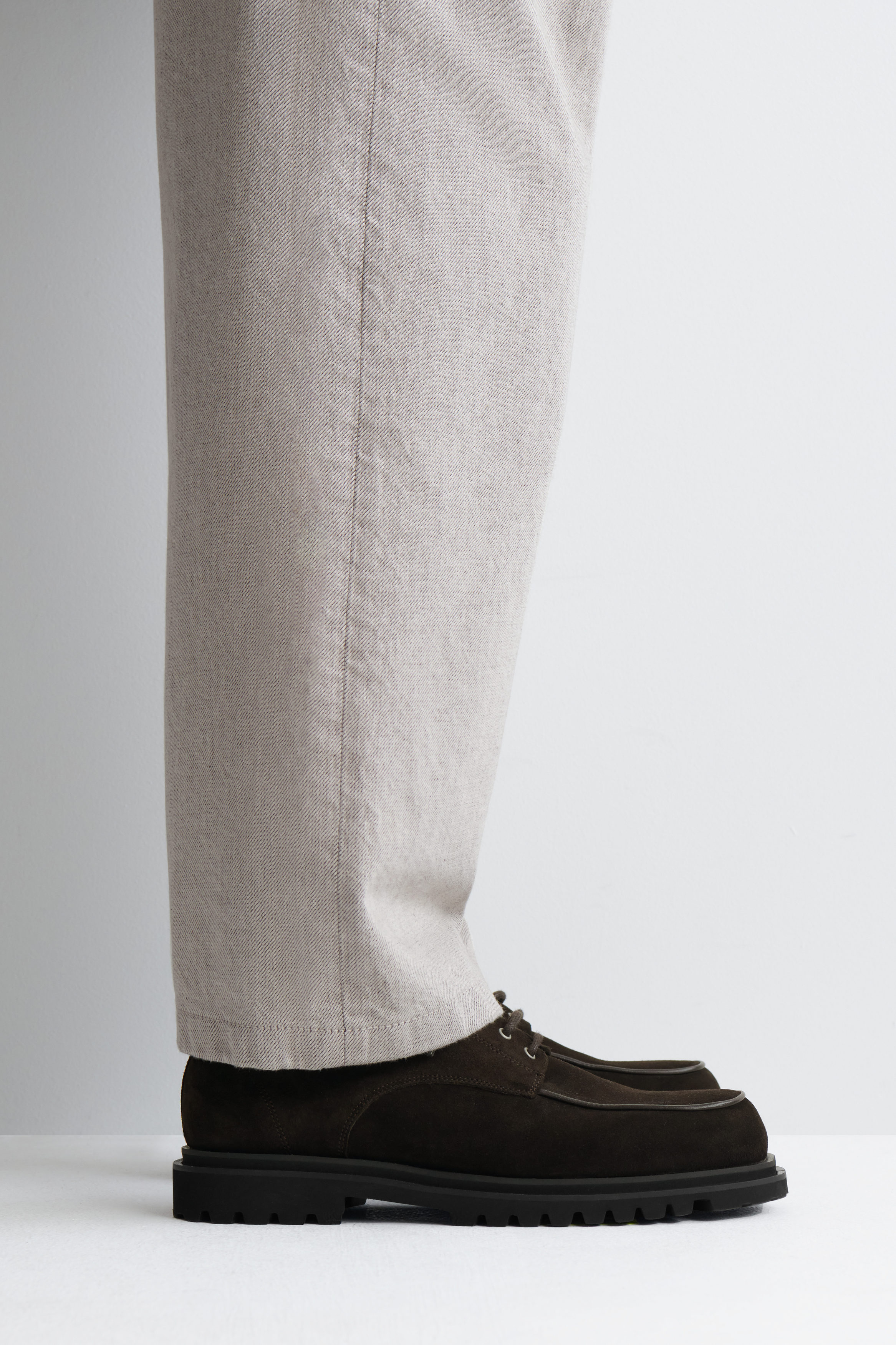 CHUNKY SUEDE DERBY SHOES - DARK BROWN | COS