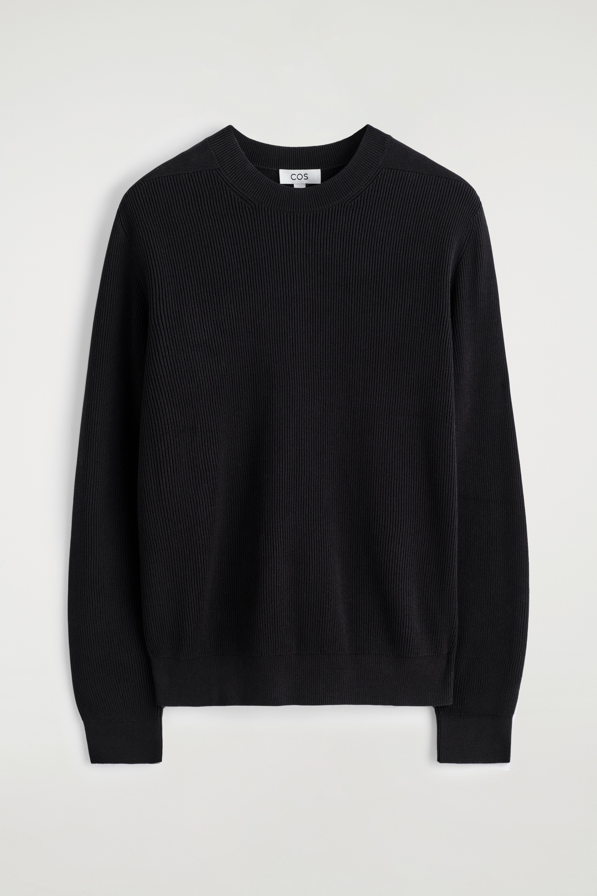 PULL À COL ROND EN COTON - NOIR/BLEU MARINE/ÉCRU