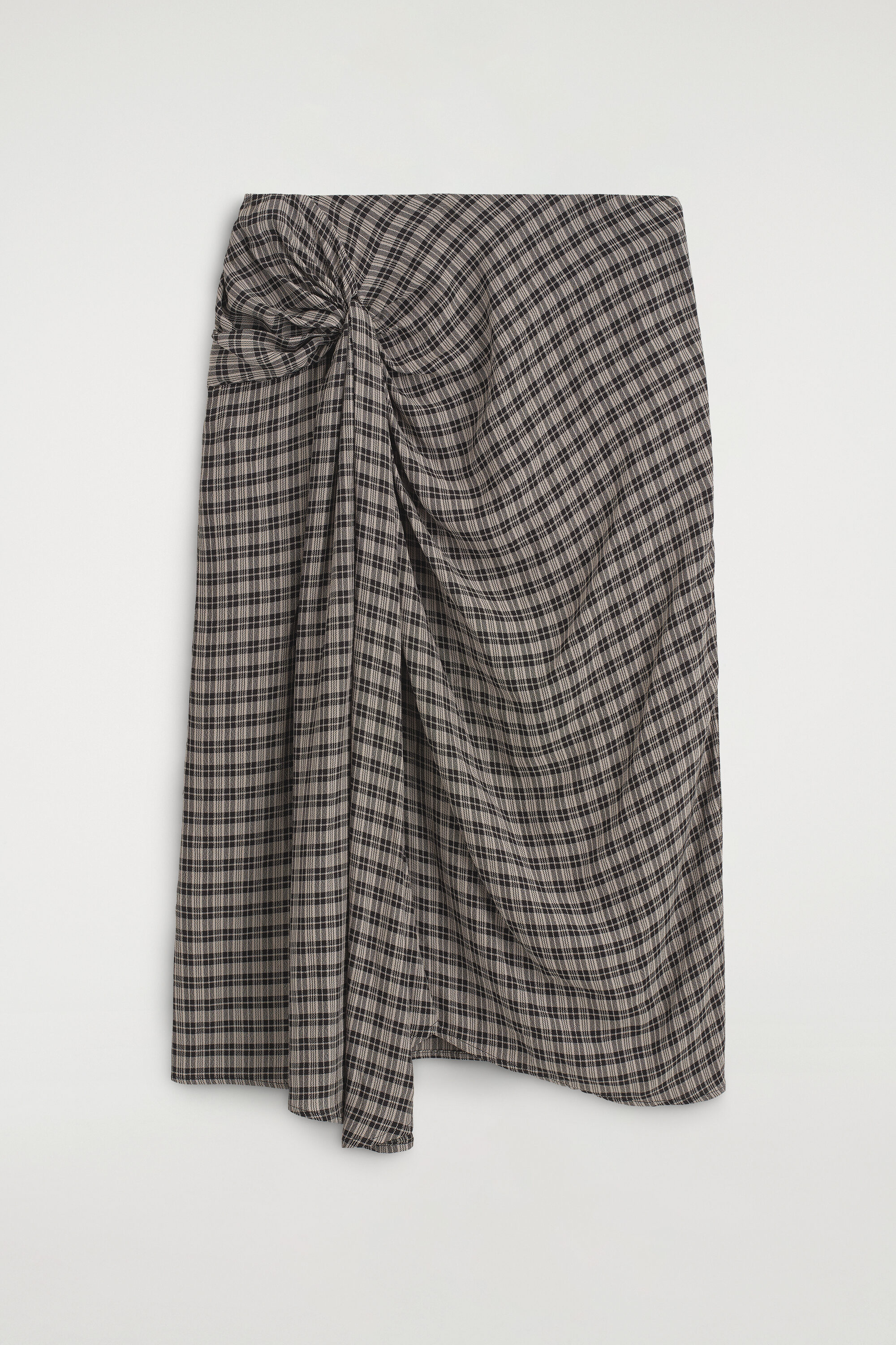 DRAPED CHECKED MIDI SKIRT thumbnail 6