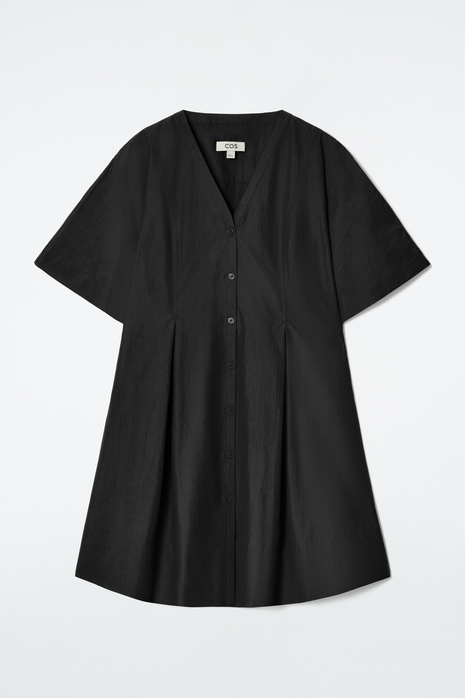 VESTIDO CORTO EVASÉ PLISADO - NEGRO/VERDE - 2