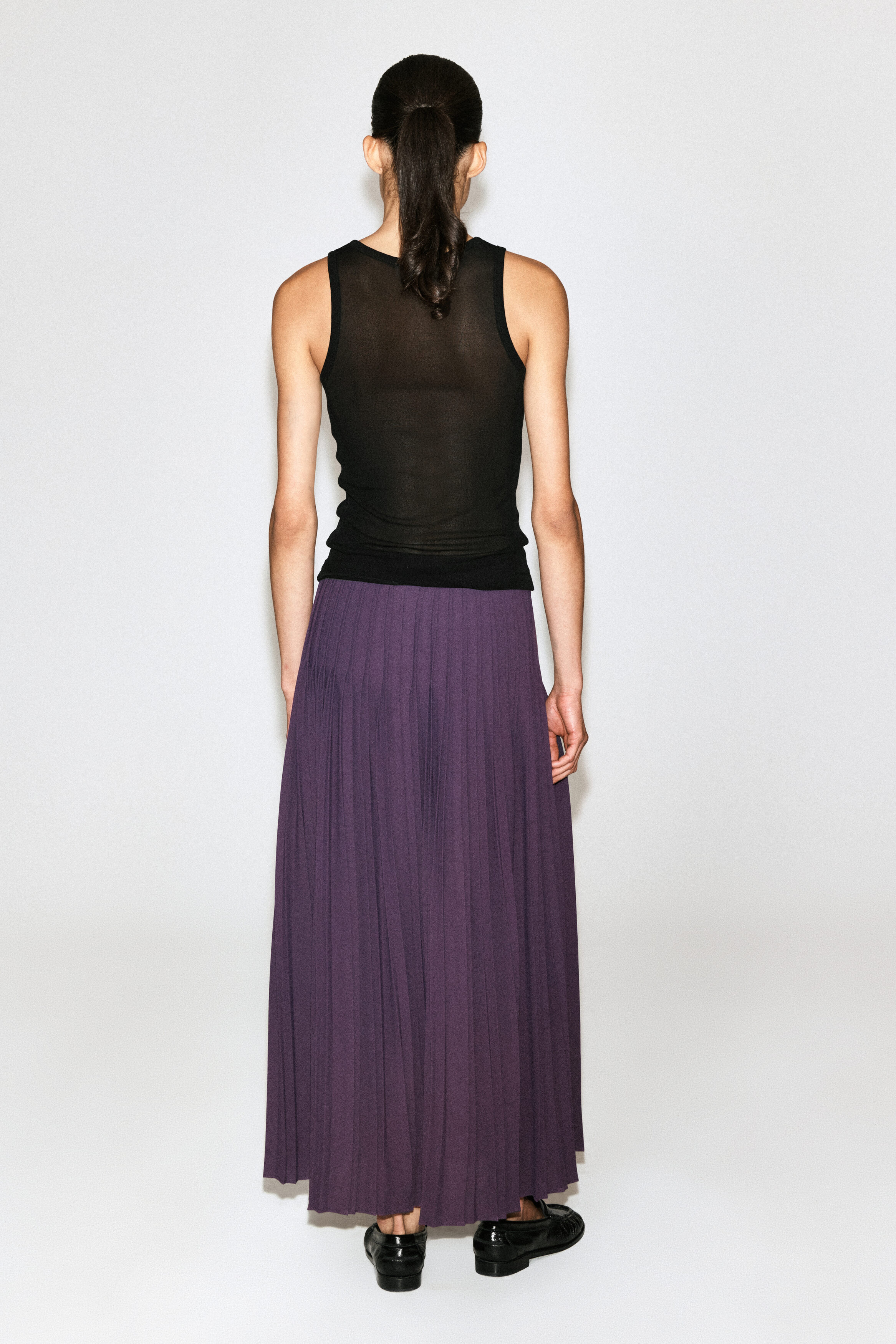 PLEATED CREPE MIDI SKIRT - thumbnail 4