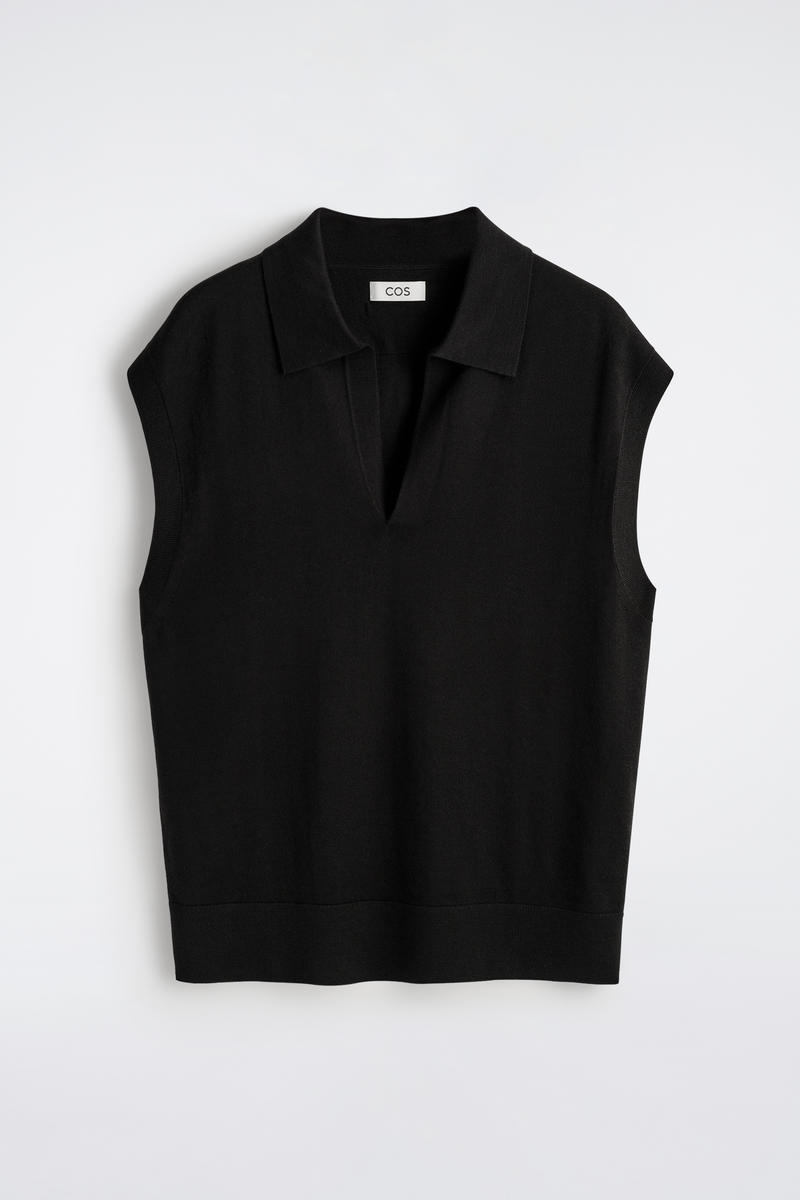 Merino Wool Polo Vest