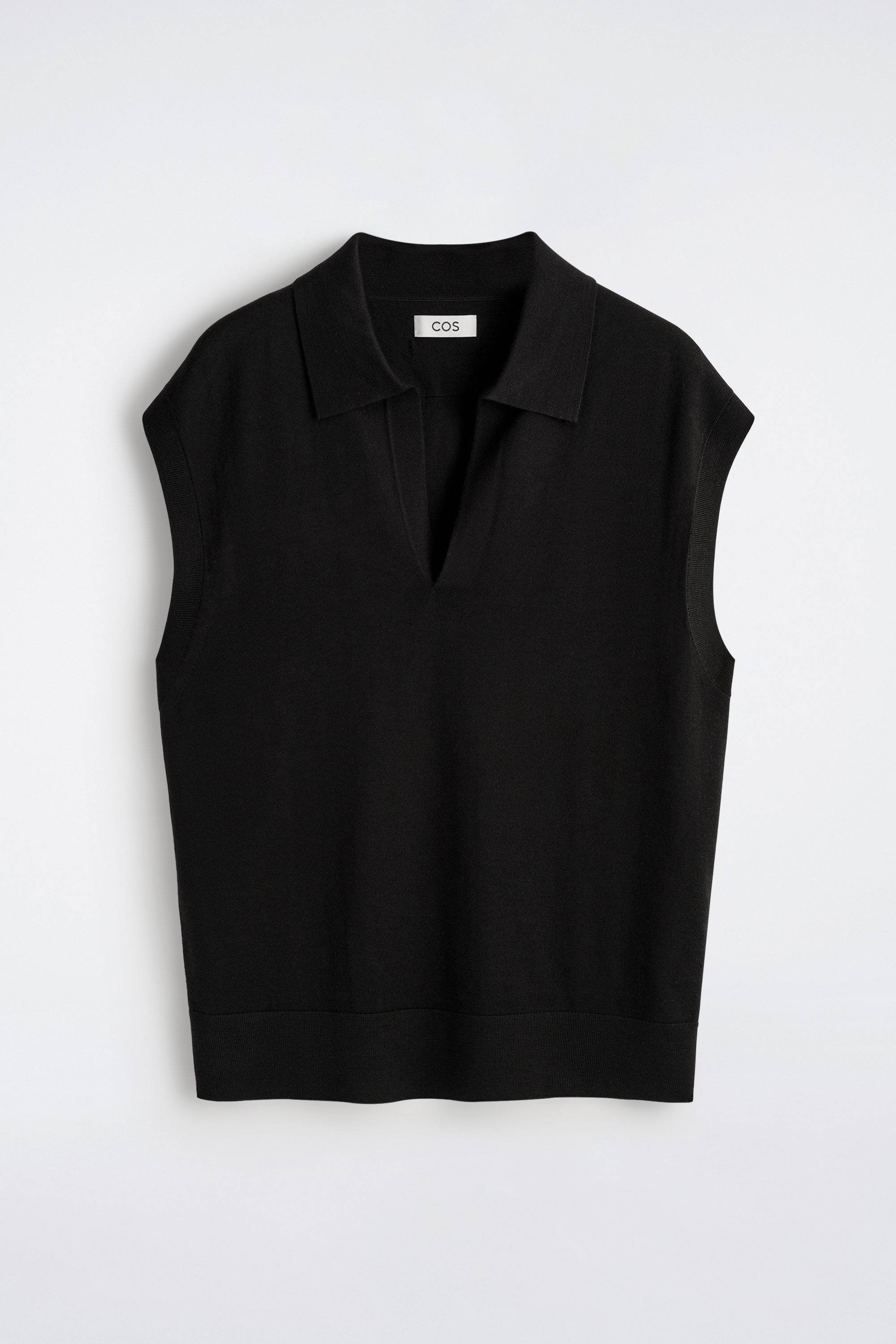 MERINO WOOL POLO TANK - CARBON | COS US