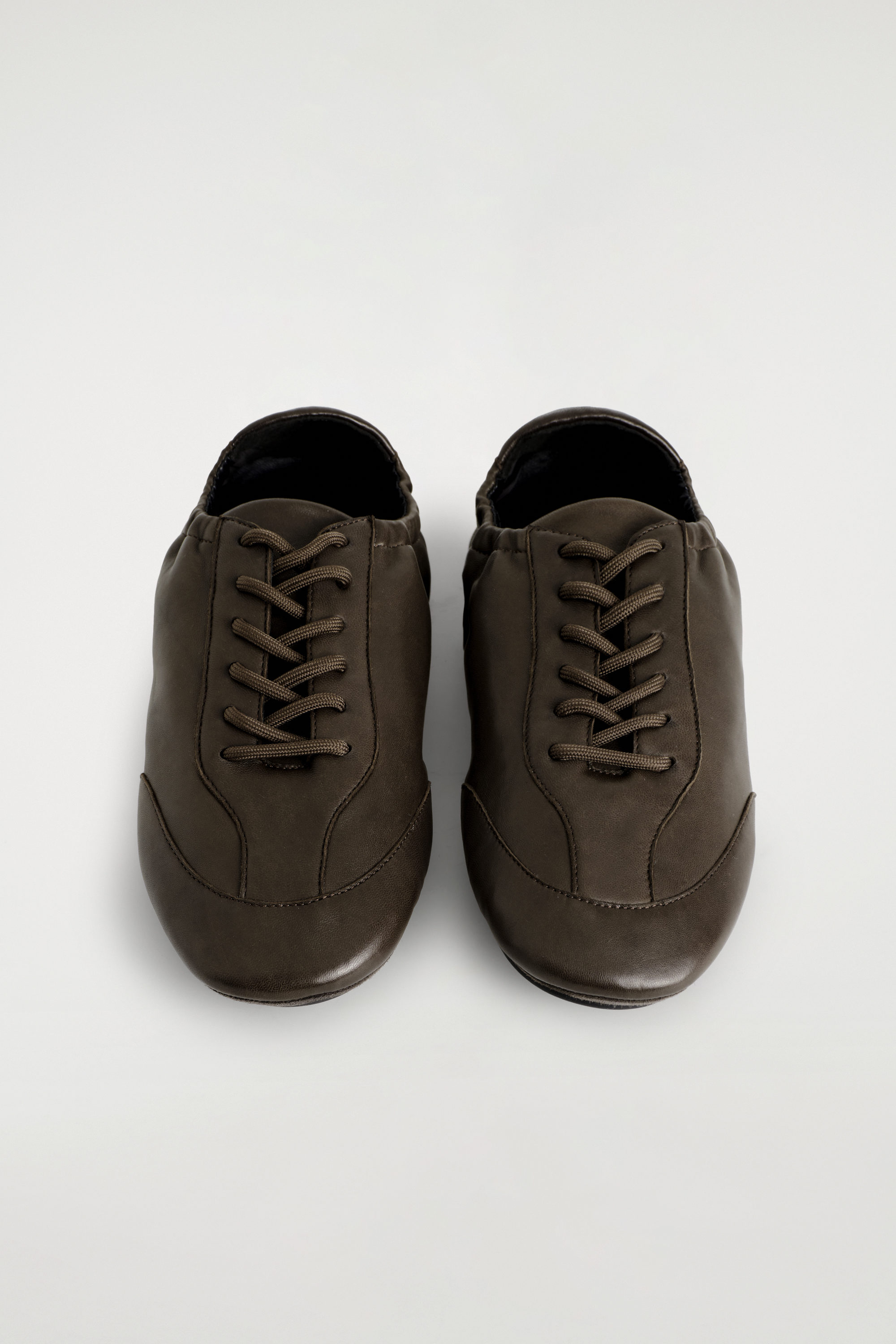 Leather Ballet Trainers - Dark Brown