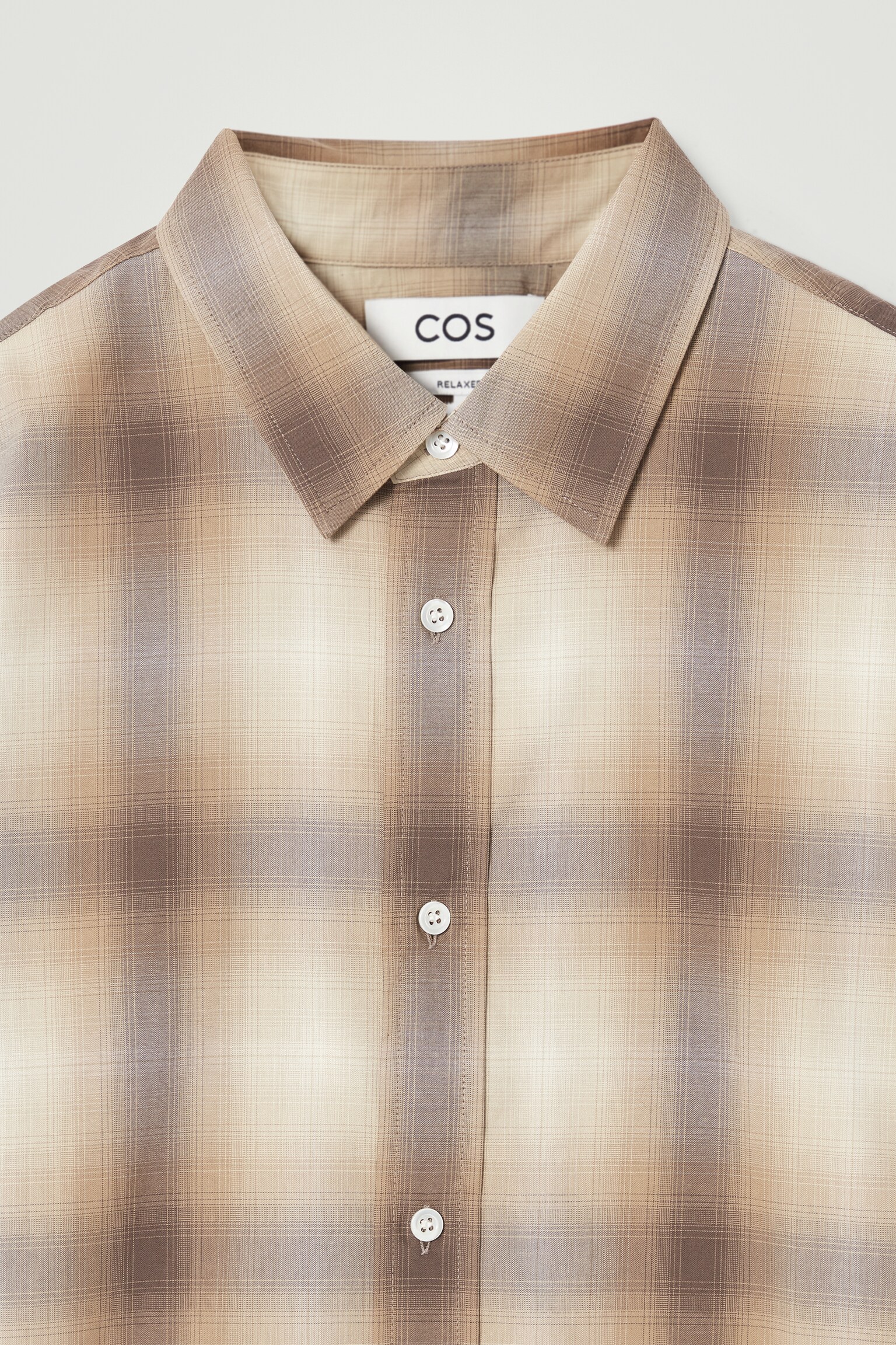 CHEMISE DÉCONTRACTÉE À CARREAUX EN COTON - BEIGE / CARREAUX/BLEU MARINE / CARREAUX - 2